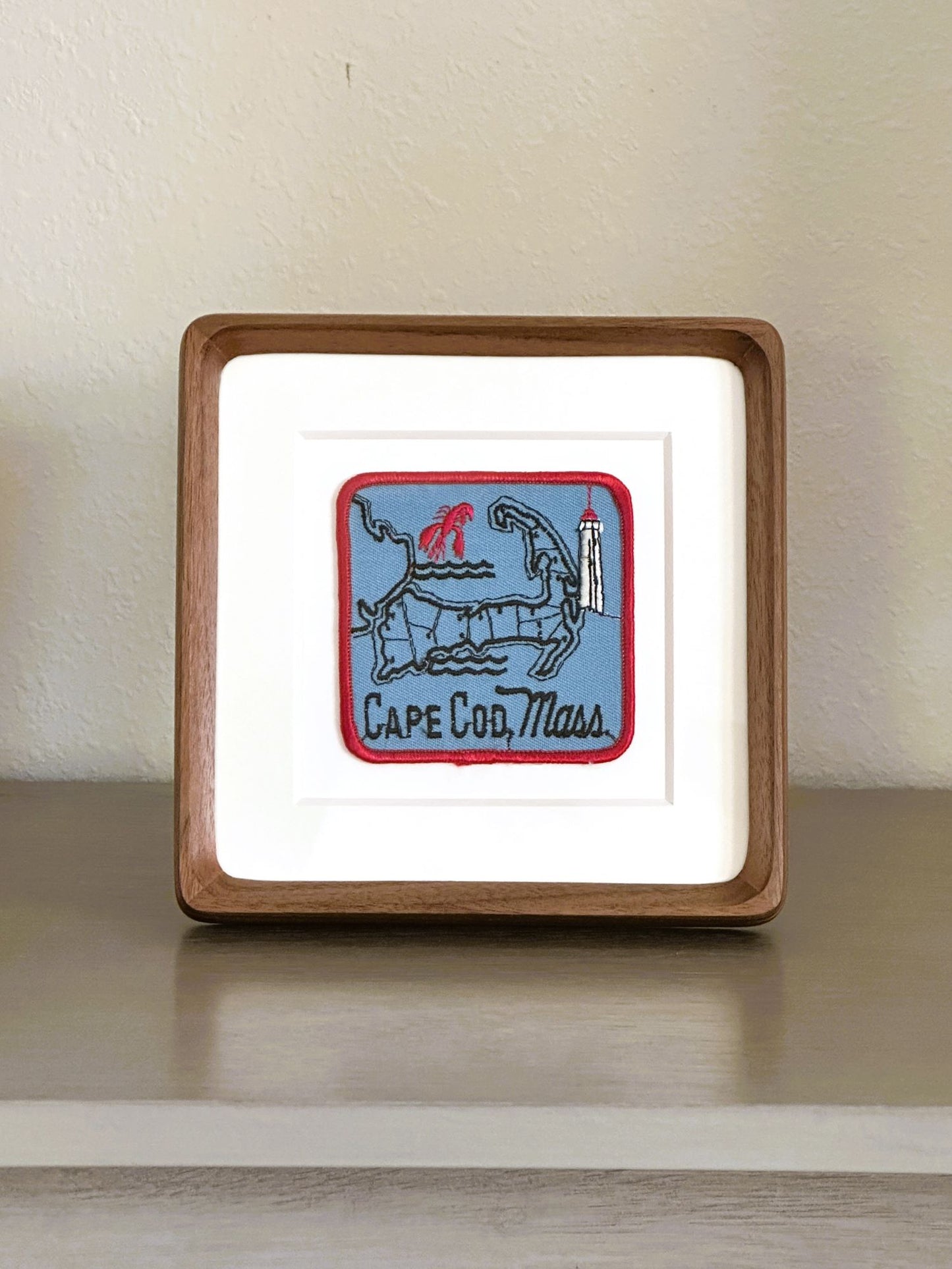 Massachusetts Cape Cod Framed Vintage Travel Patch