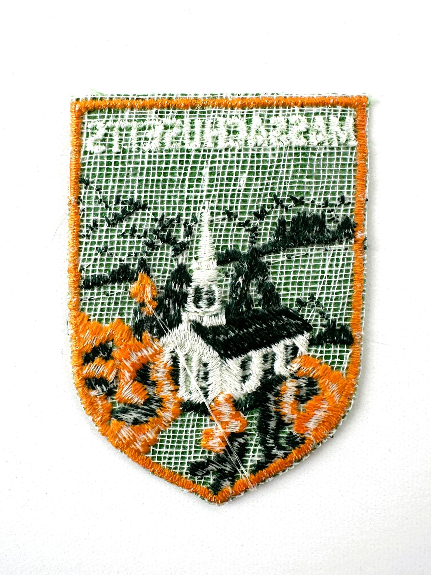 Massachusetts Fall Church Scene Vintage Patch