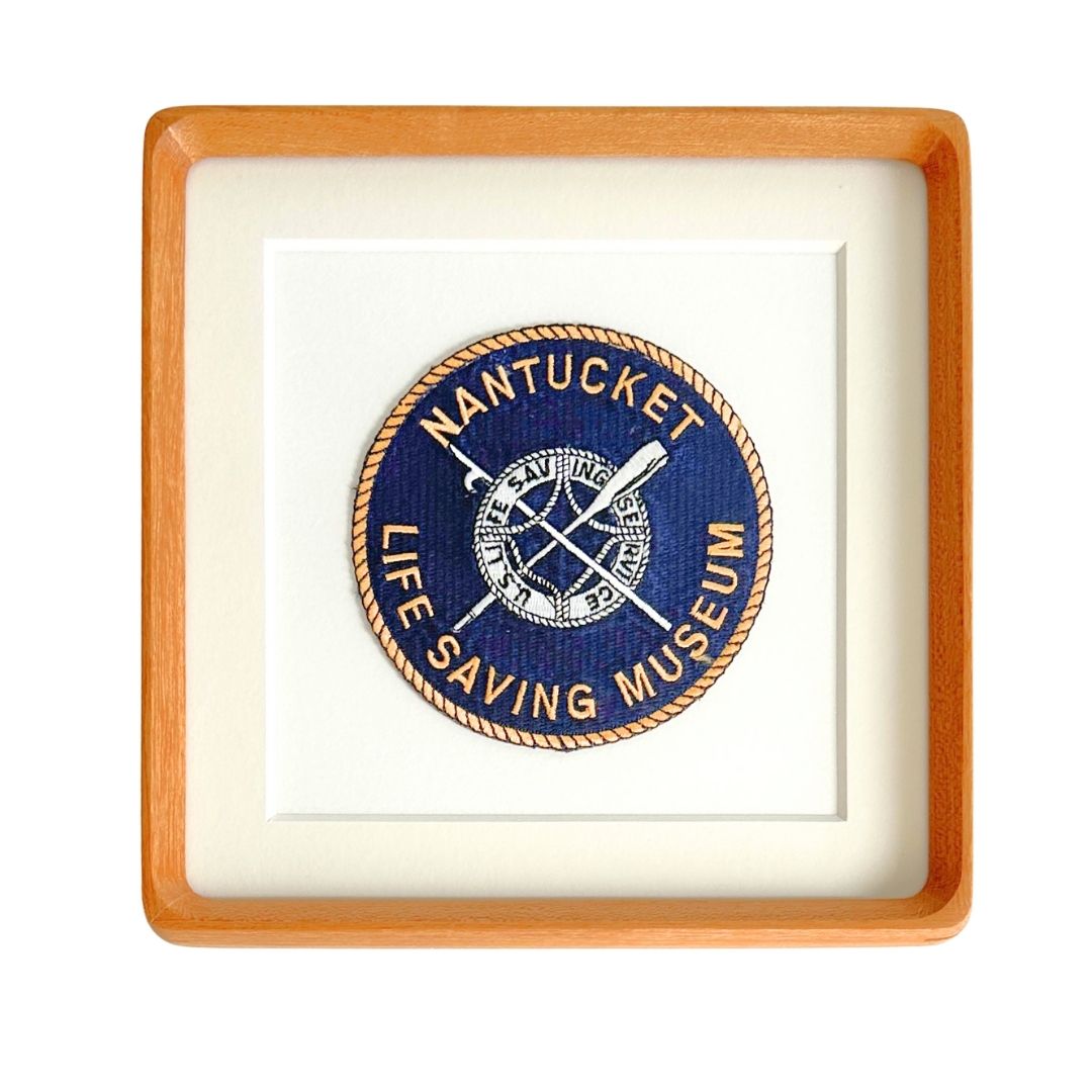 Massachusetts Nantucket Island Life Saving Museum Large Framed Vintage Travel Patch