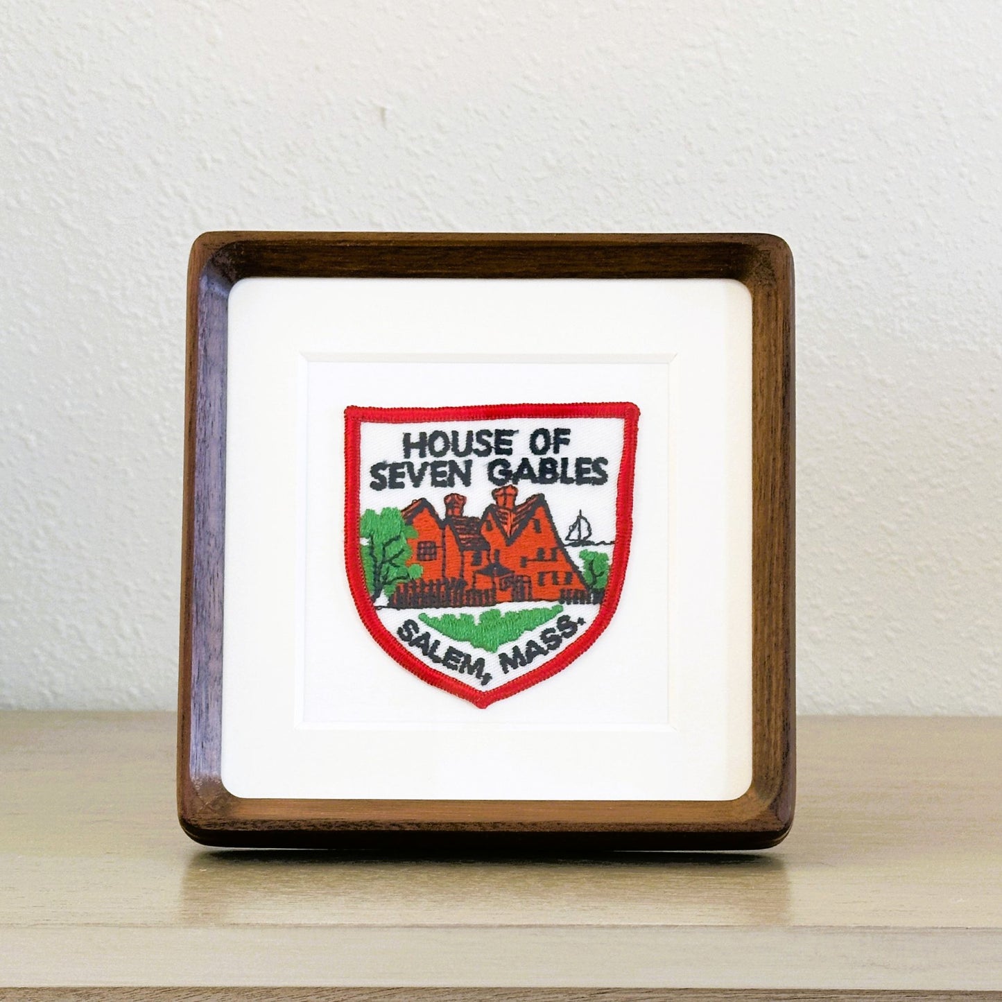 Massachusetts Salem House of Seven Gables Framed Vintage Travel Patch