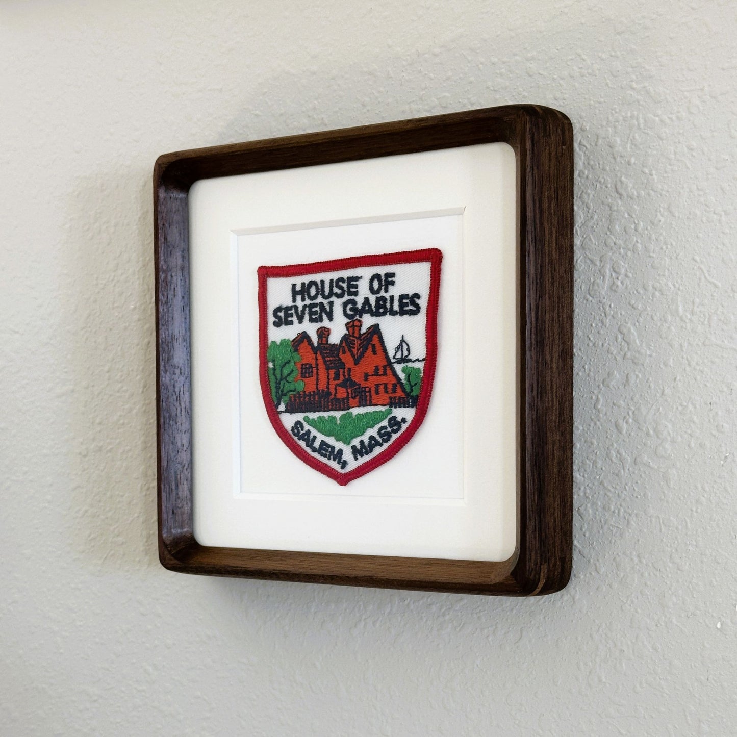 Massachusetts Salem House of Seven Gables Framed Vintage Travel Patch