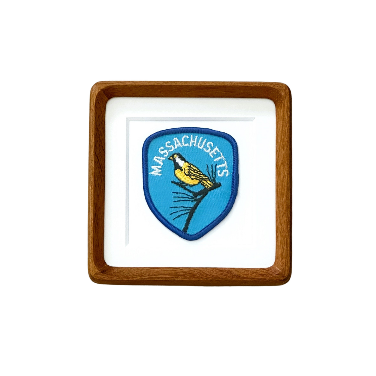 Massachusetts Bird Framed Vintage Travel Patch