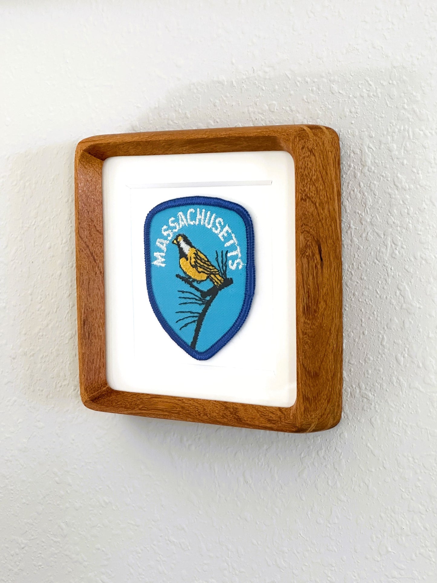Massachusetts Bird Framed Vintage Travel Patch