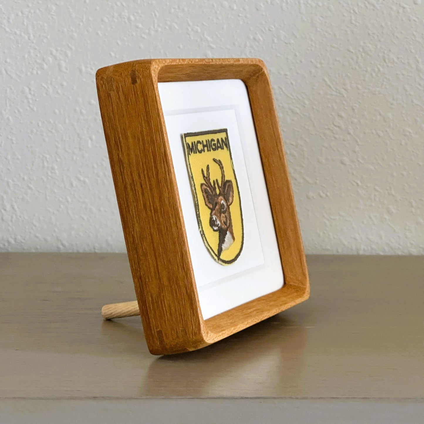 Michigan Deer Vintage Framed Travel Patch