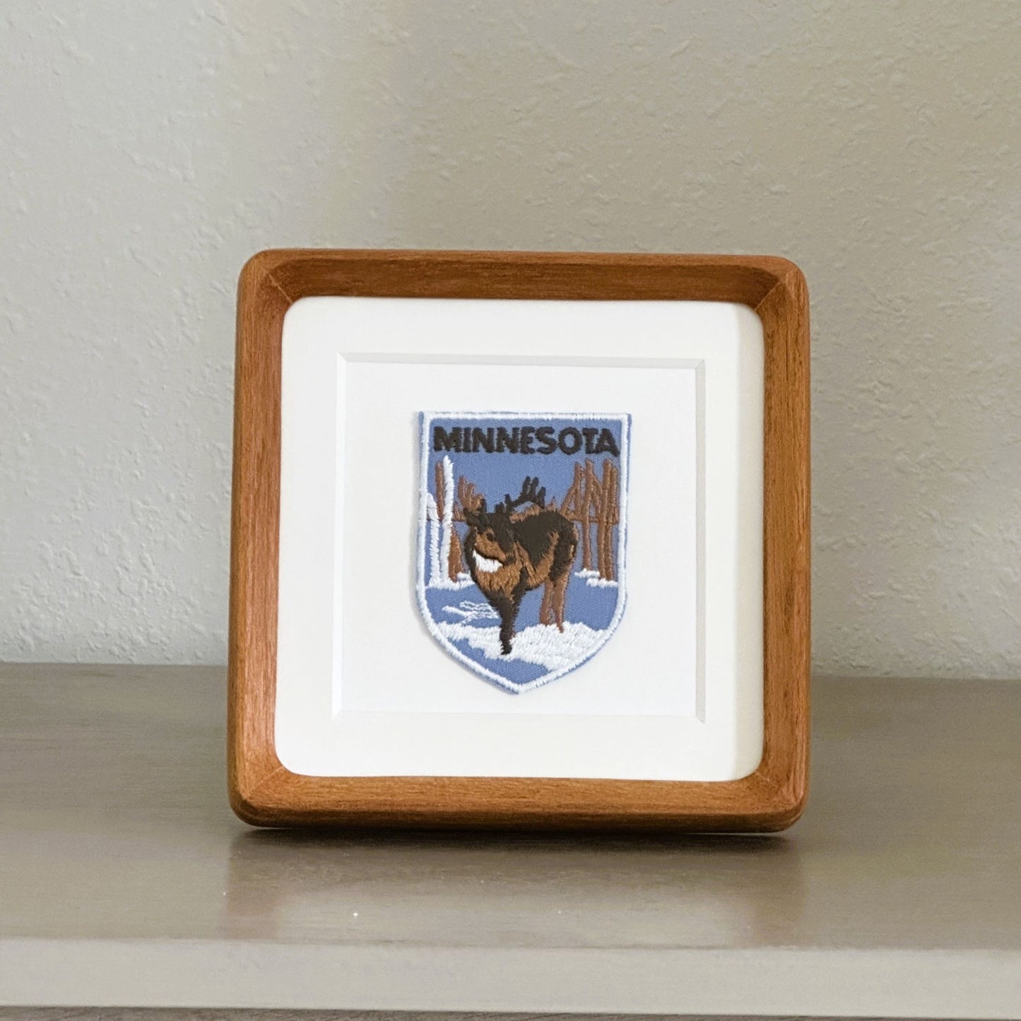 Minnesota Deer Vintage Framed Travel Patch