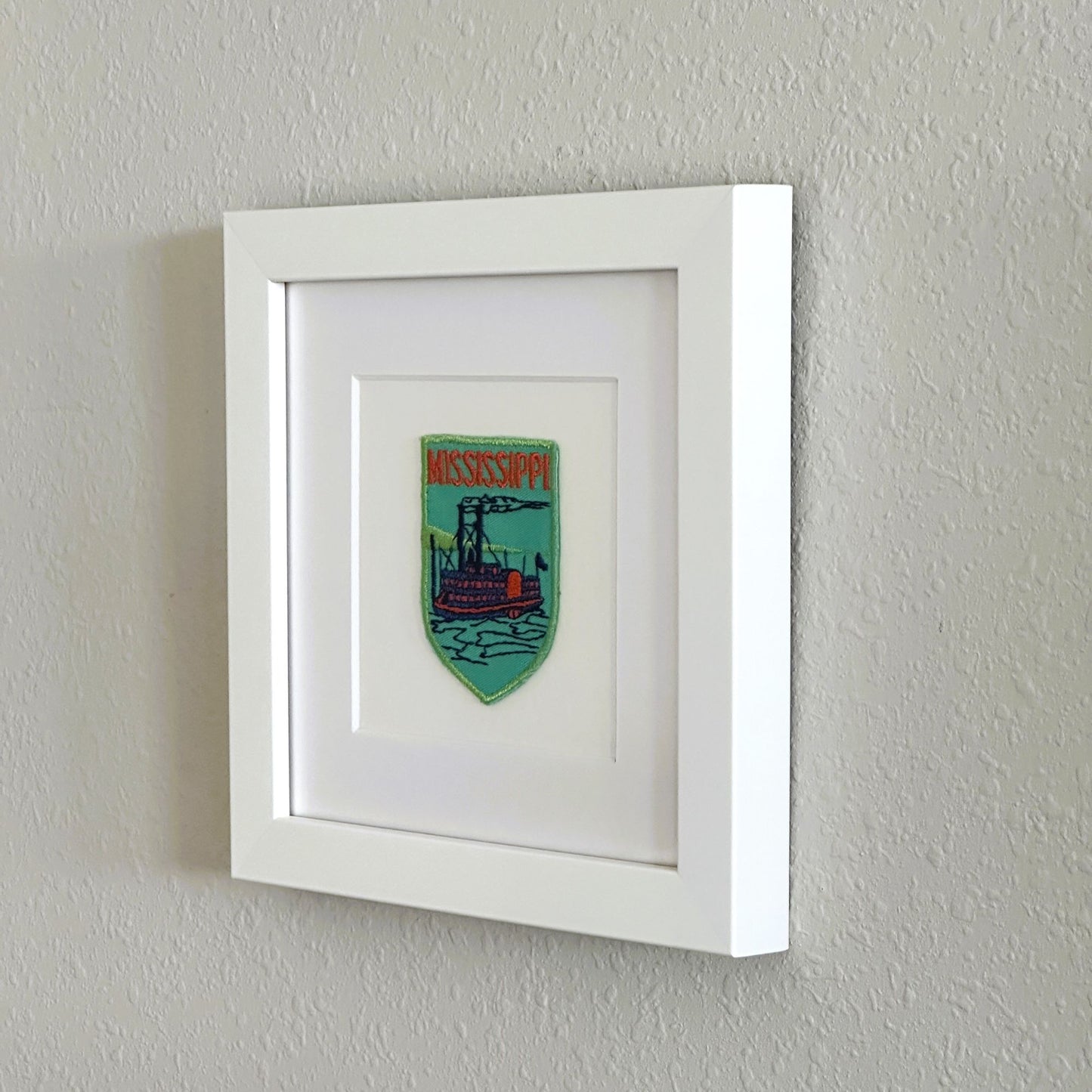 Mississippi Steamboat Framed Vintage Travel Patch