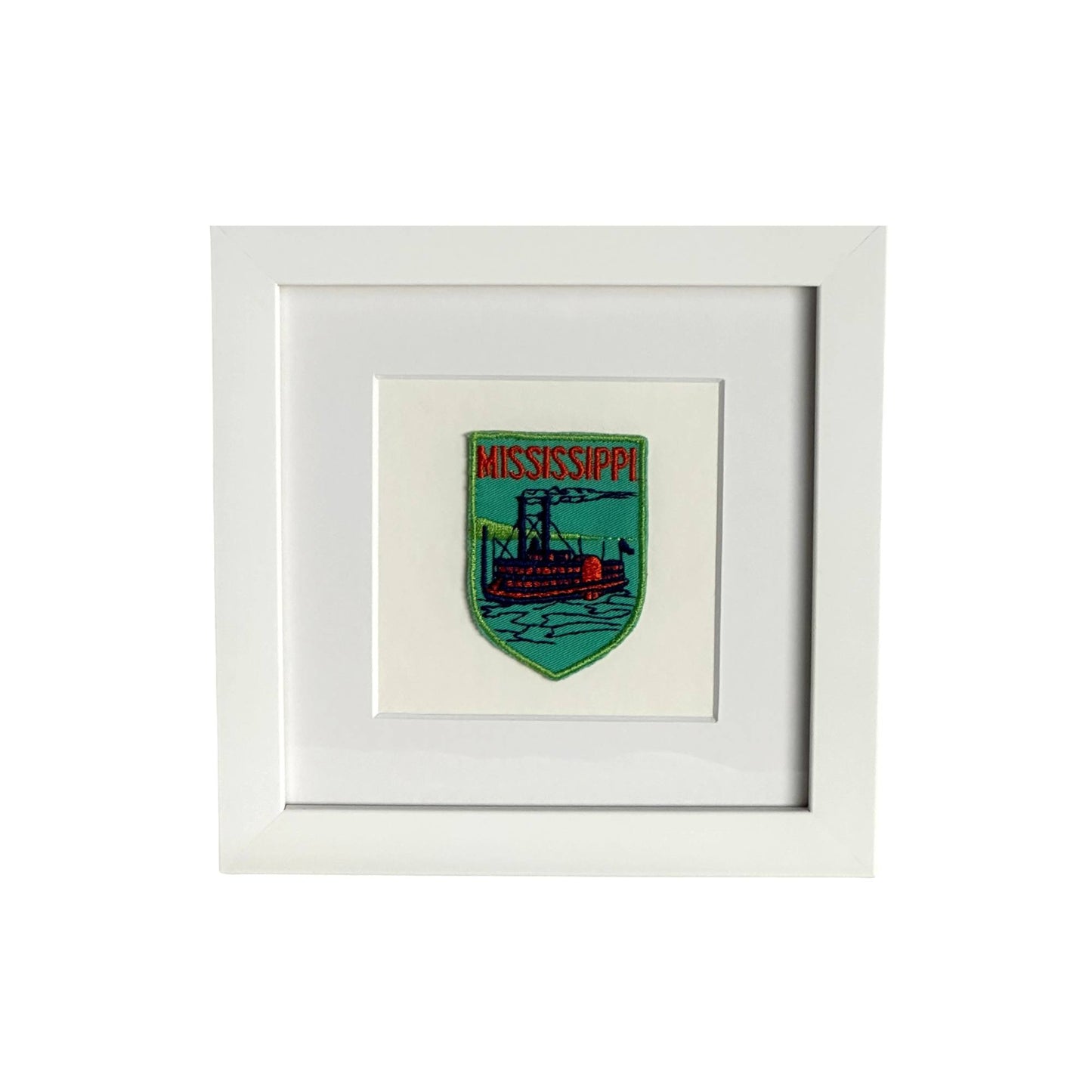 Mississippi Steamboat Framed Vintage Travel Patch