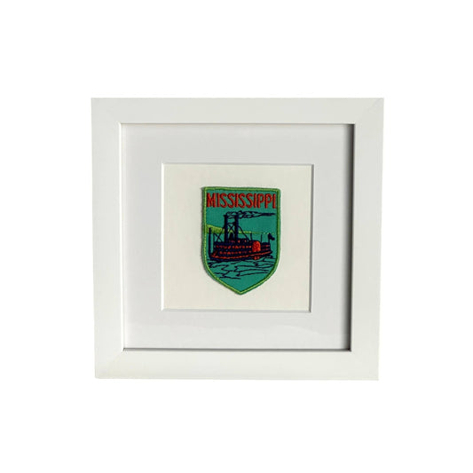 Mississippi Steamboat Framed Vintage Travel Patch