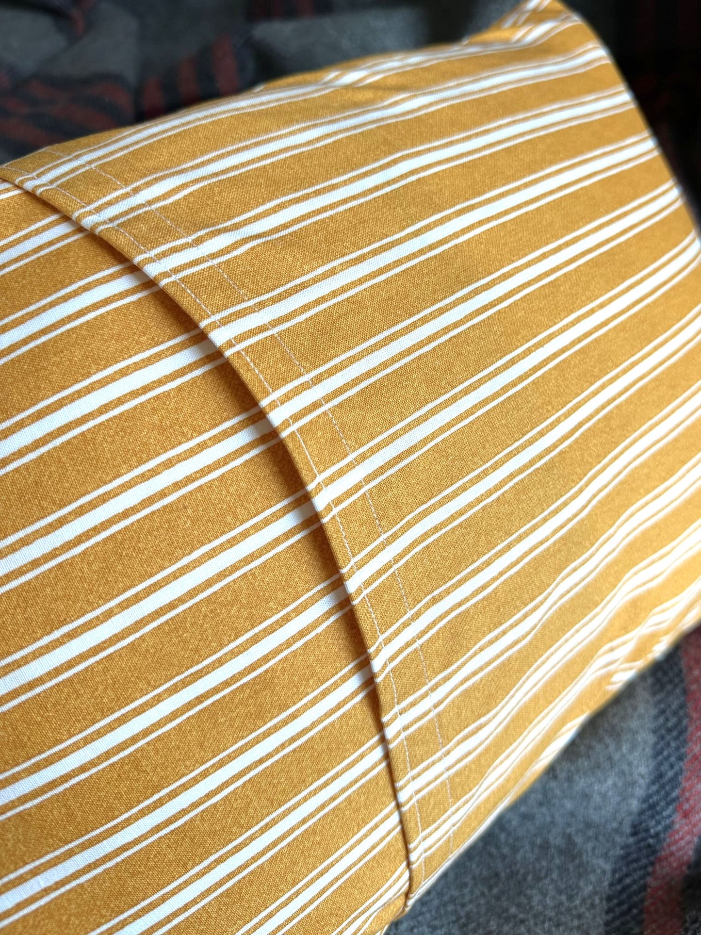 Mississippi Vintage Red Pennant on New Yellow Striped Throw Pillow