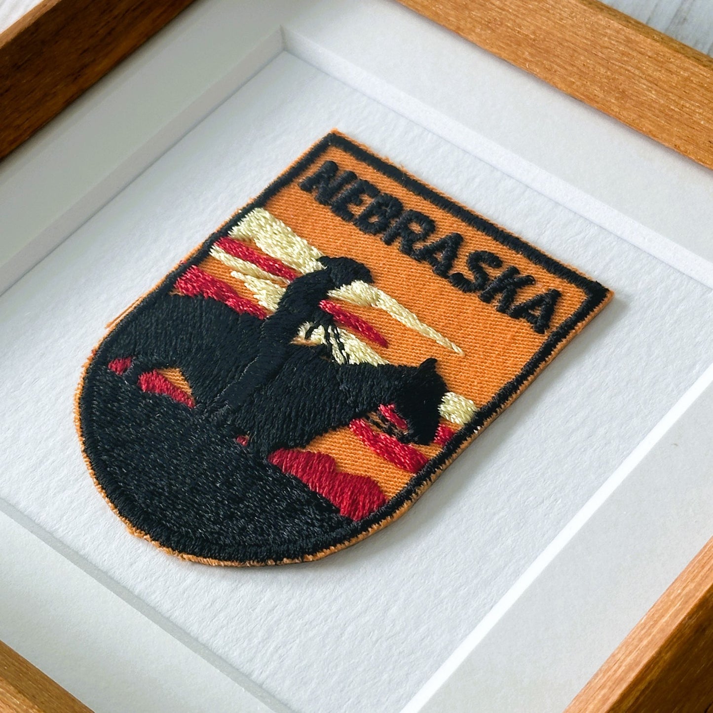 Nebraska Cowboy Vintage Framed Travel Patch