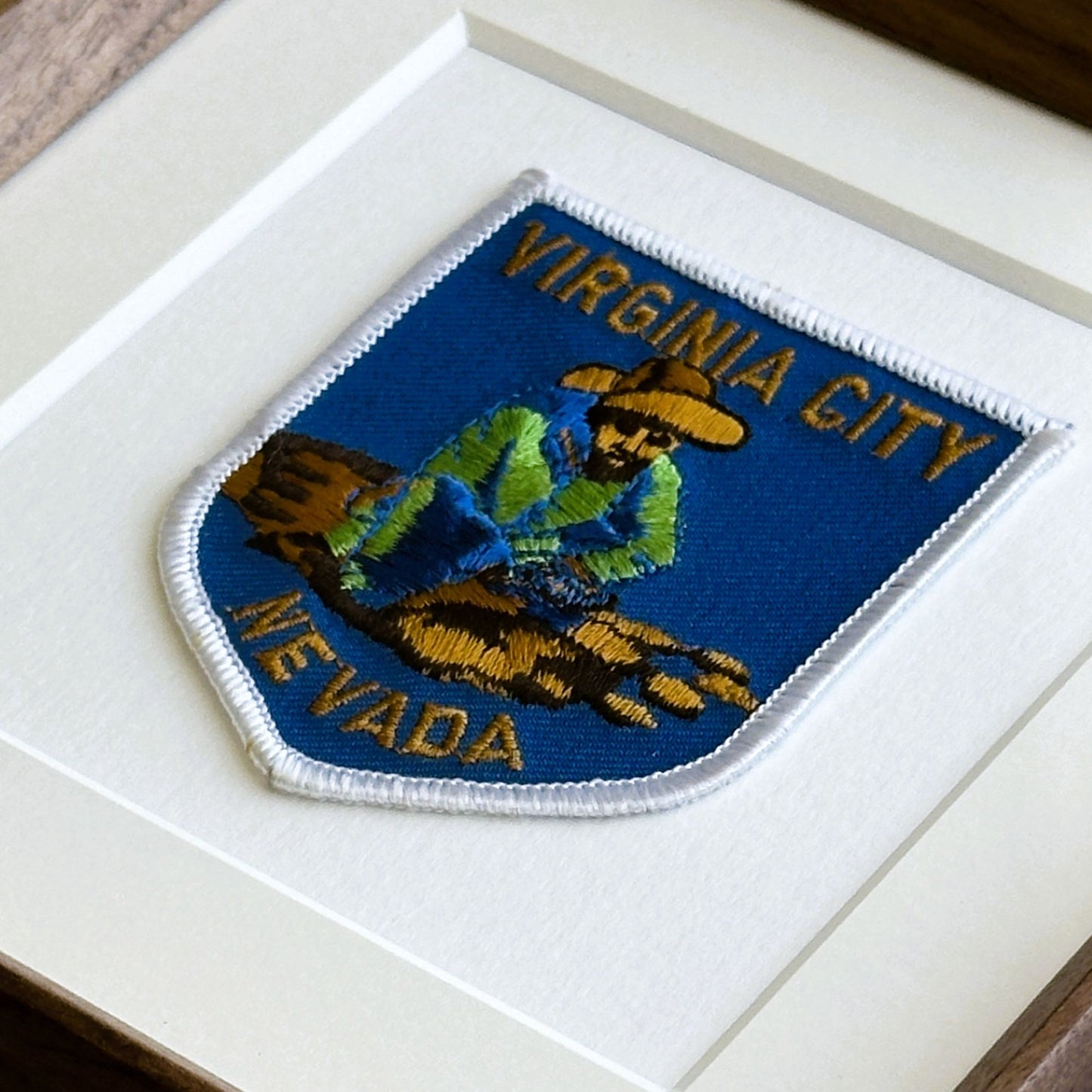 Nevada Virginia City Gold Mining Framed Vintage Travel Patch