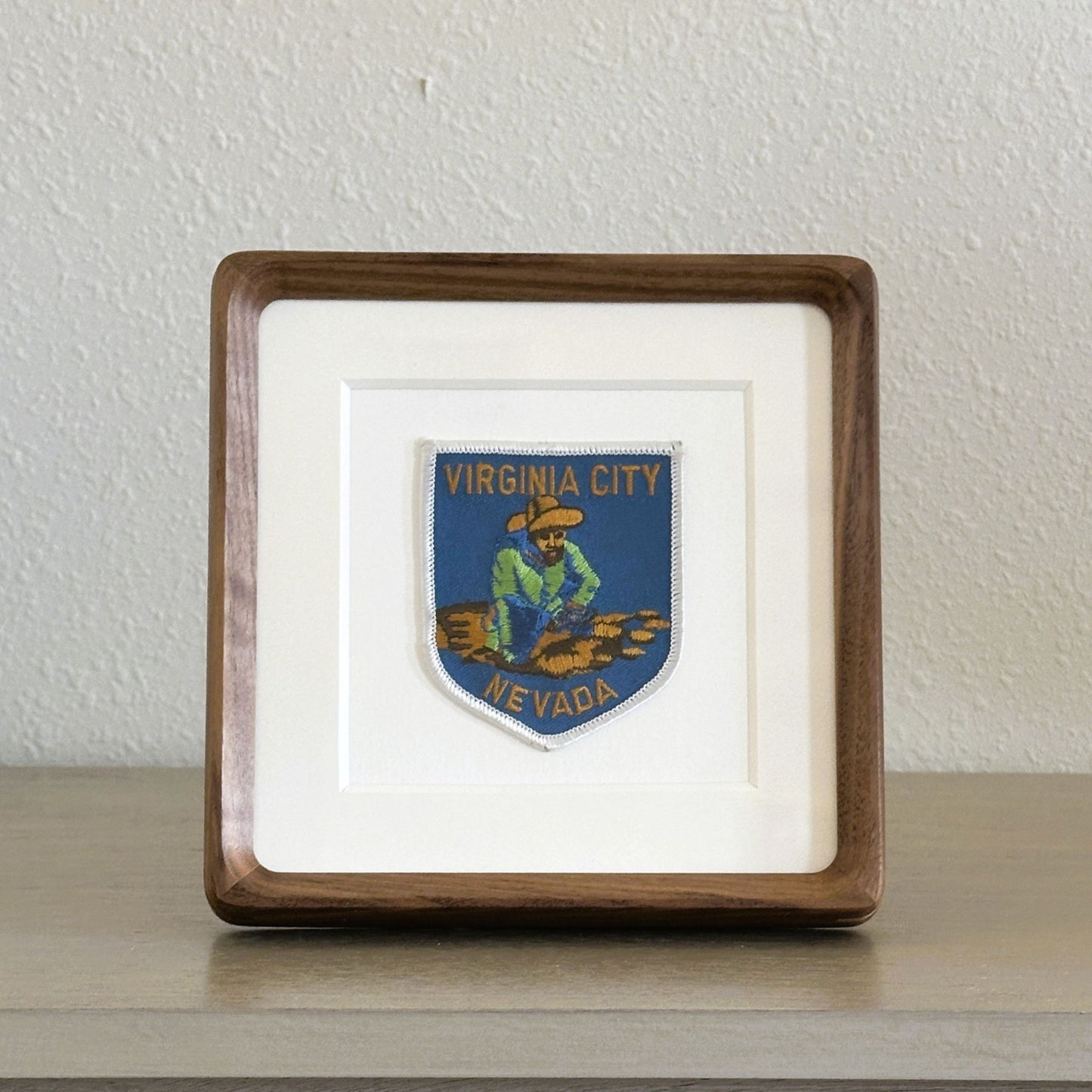 Nevada Virginia City Gold Mining Framed Vintage Travel Patch