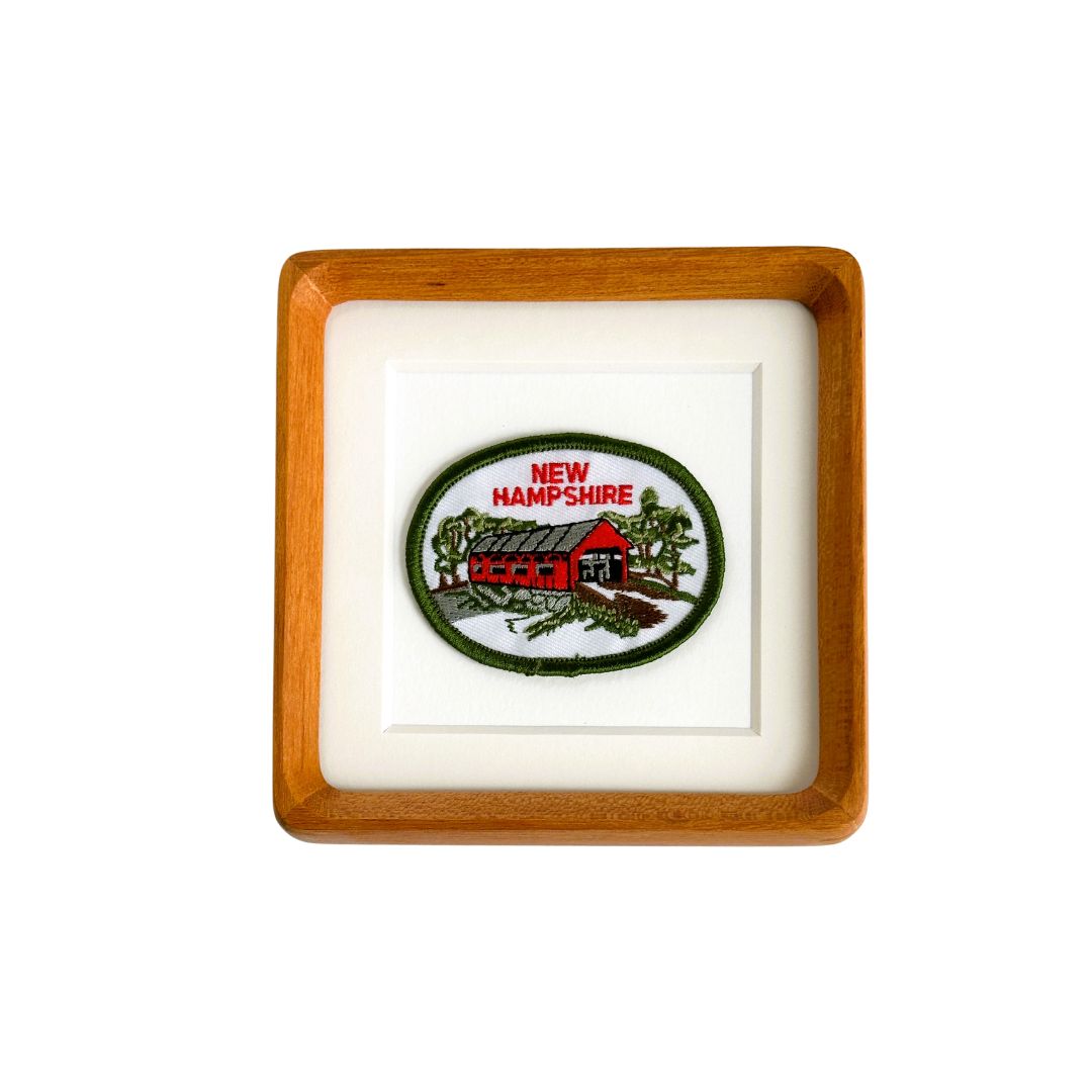 New Hampshire Covered Bridge Vintage Framed Travel Patch