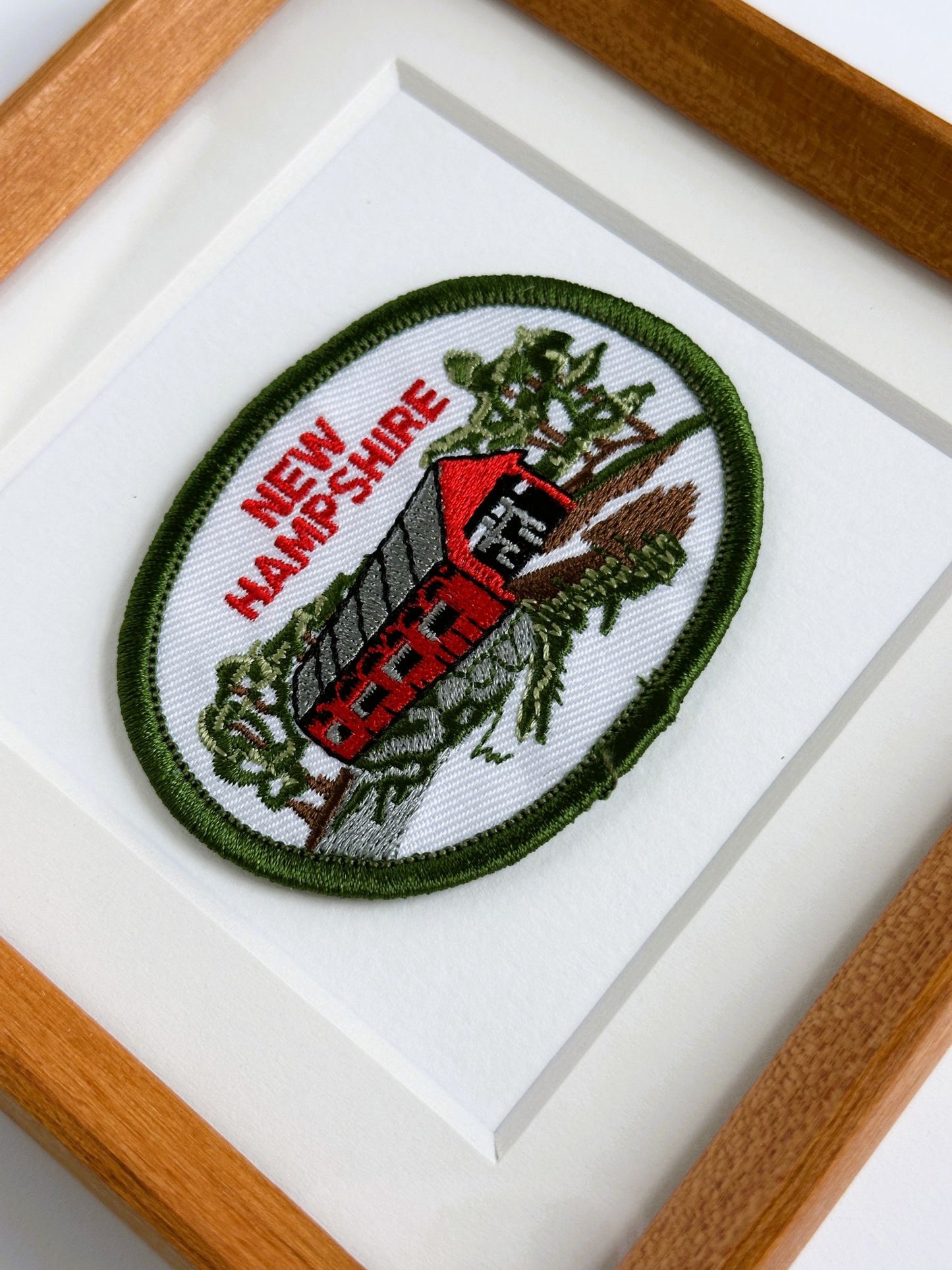 New Hampshire Covered Bridge Vintage Framed Travel Patch