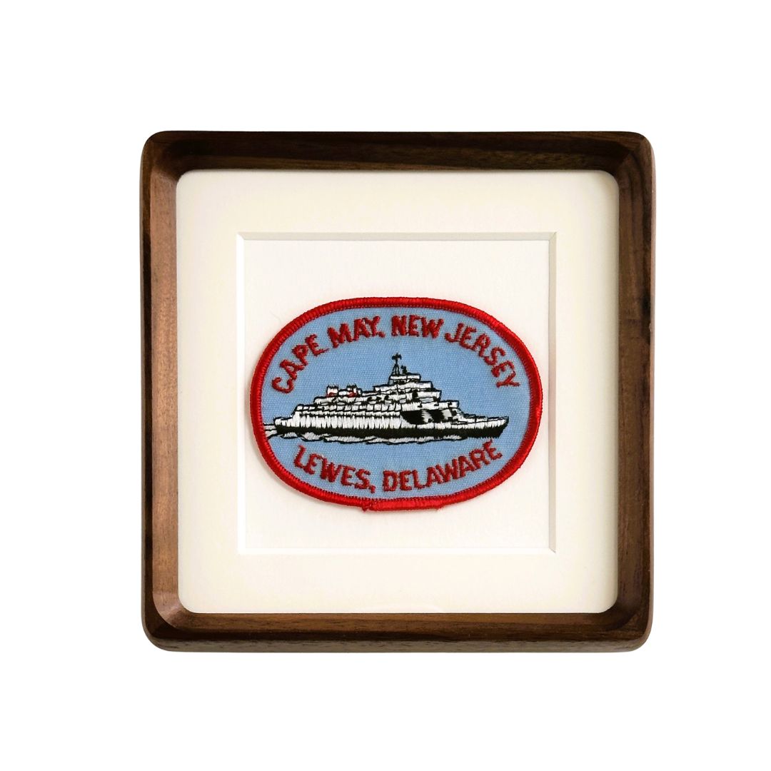 New Jersey Cape May Ferry to Lewes Delaware Framed Vintage Travel Patch