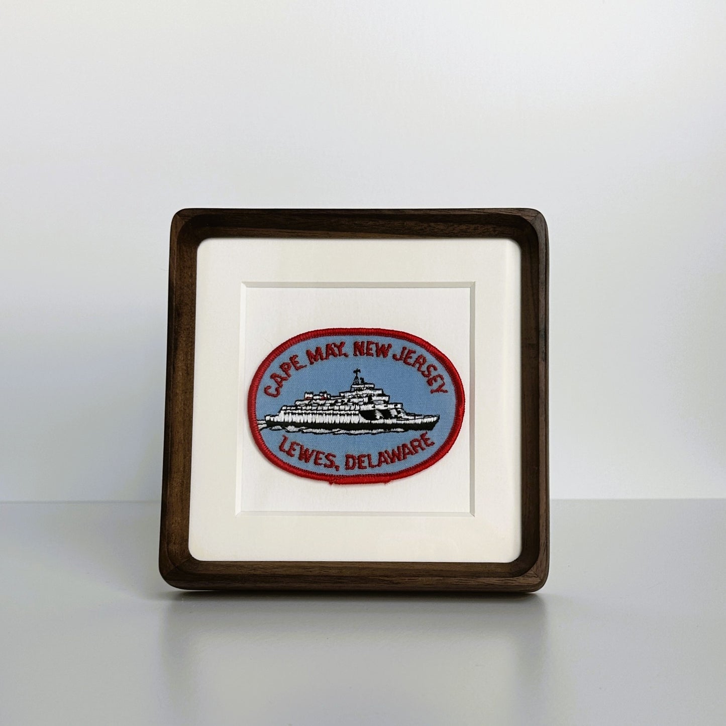 New Jersey Cape May Ferry to Lewes Delaware Framed Vintage Travel Patch