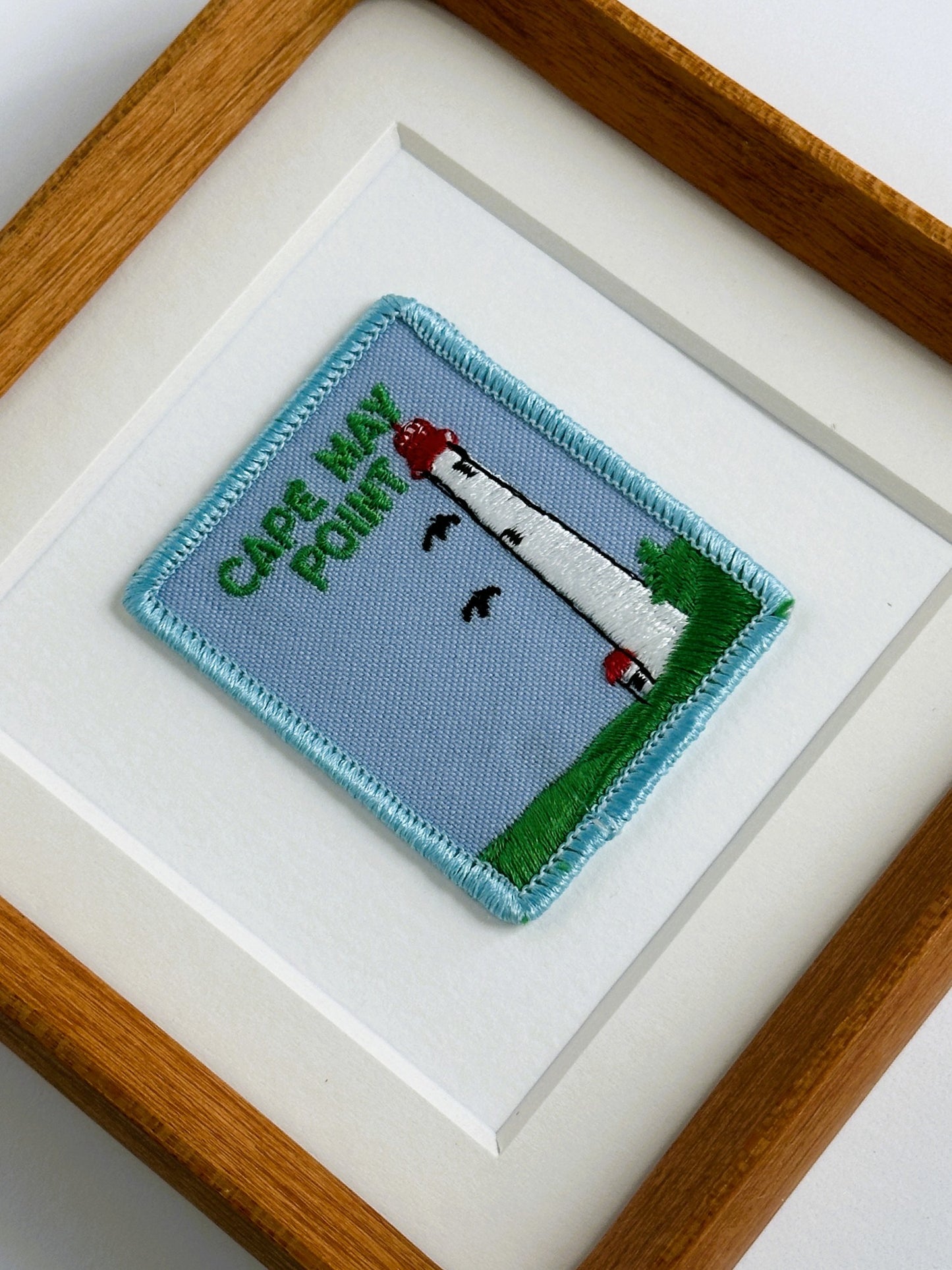 New Jersey Cape May Point Lighthouse Framed Vintage Travel Patch