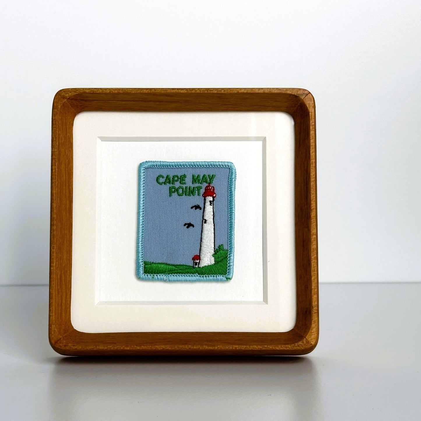 New Jersey Cape May Point Lighthouse Framed Vintage Travel Patch