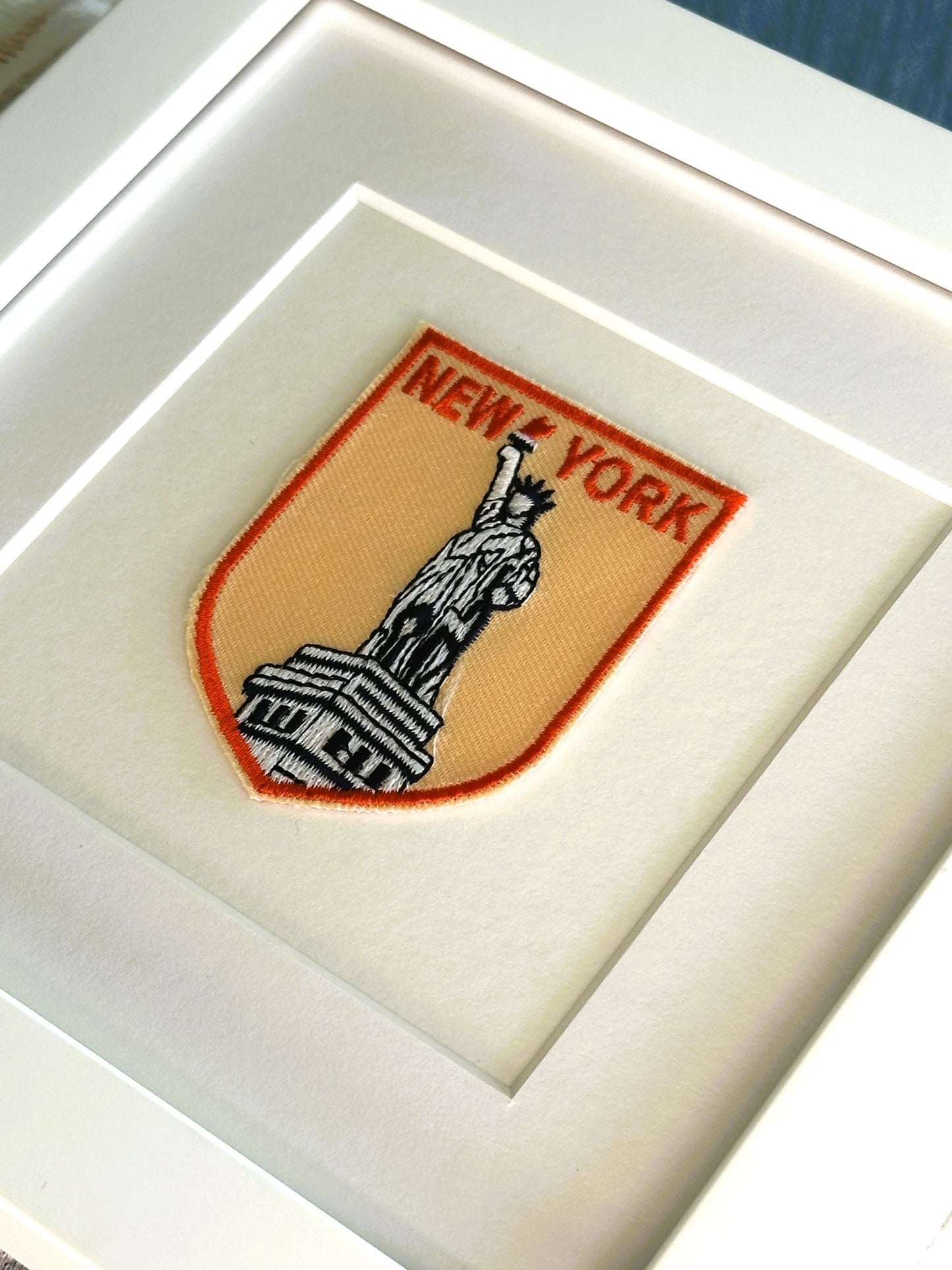 New York City, Statue of Liberty Framed Vintage Travel Patch