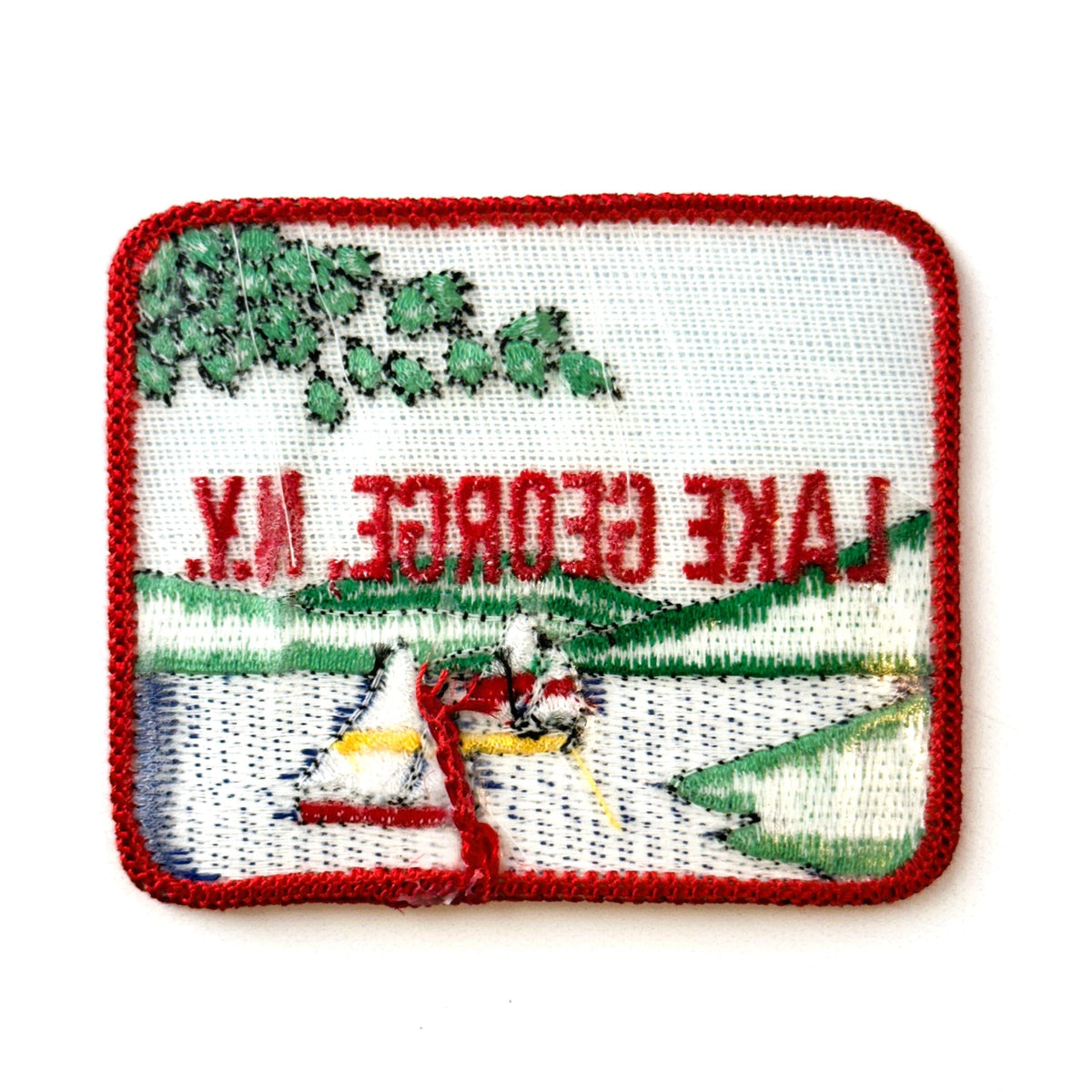 New York Lake George Sailboats Large Vintage Patch