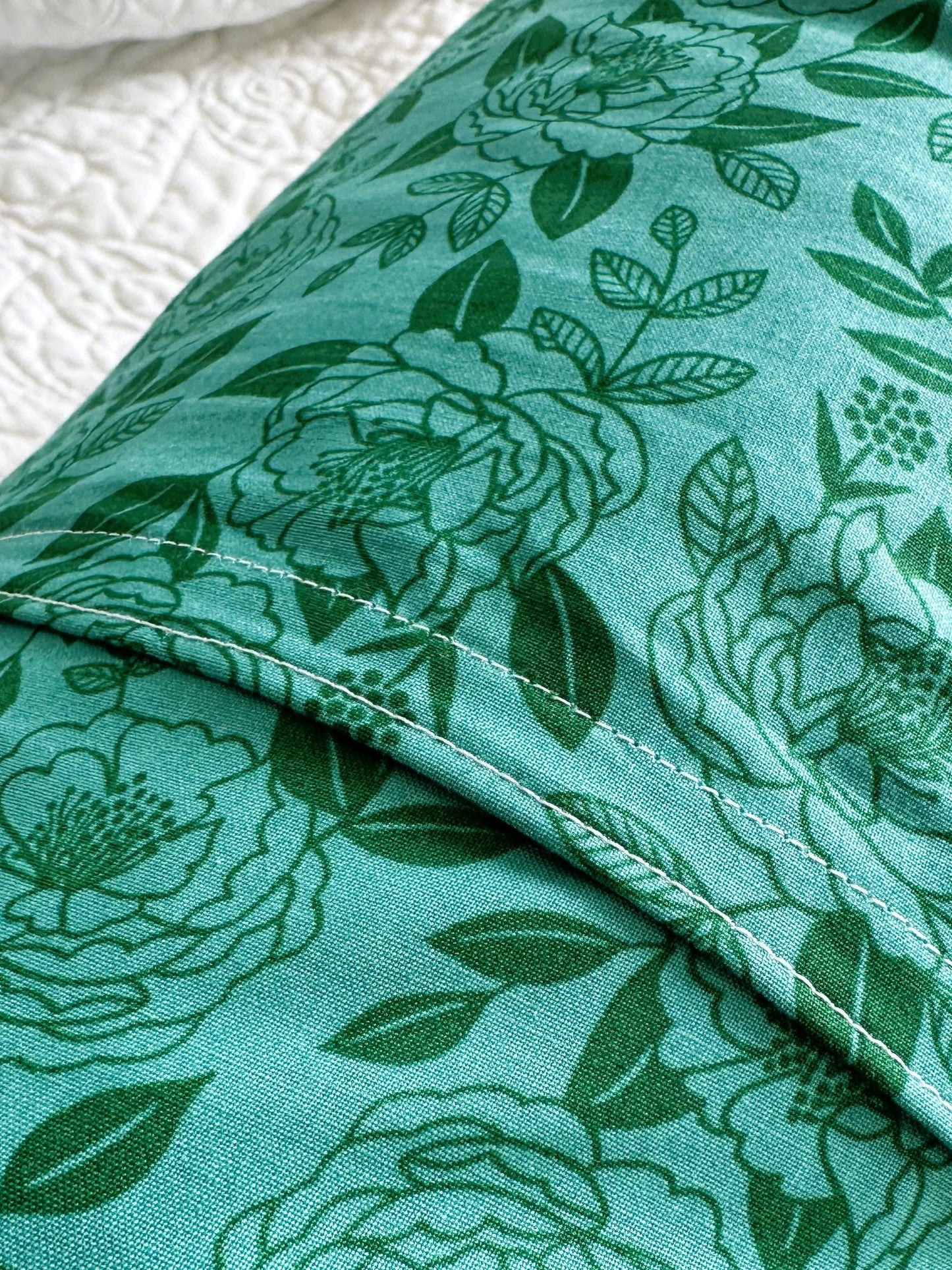 New York Niagra Falls Large Green Vintage Pennant on New Woven Floral Throw Pillow