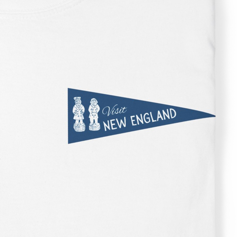 New England Old Salt Sea Captain Pennant Adult Unisex T-Shirt White