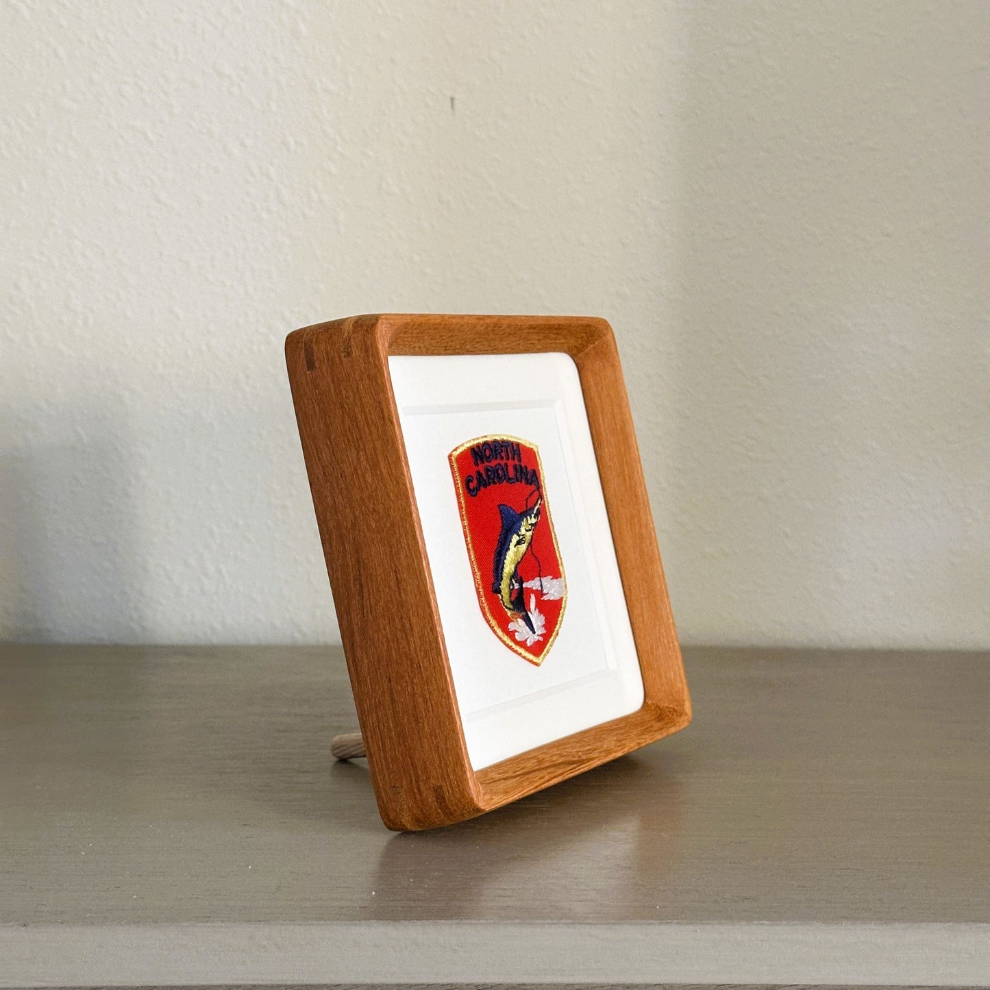 North Carolina Fish Vintage Framed Travel Patch