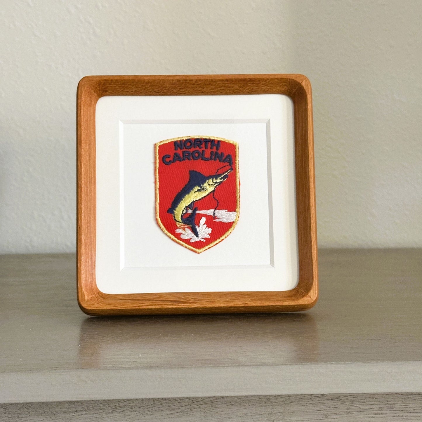 North Carolina Fish Vintage Framed Travel Patch