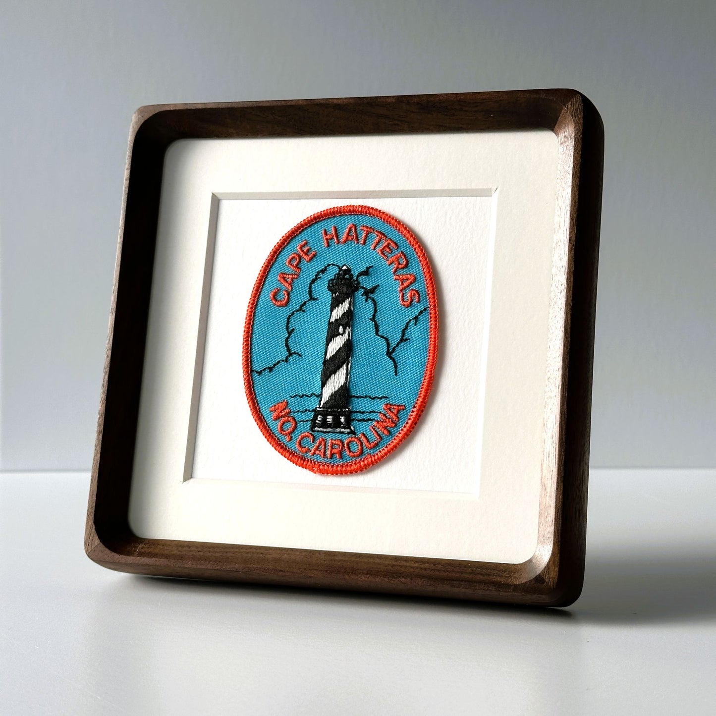 North Carolina Outer Banks Cape Hatteras Lighthouse Framed Vintage Travel Patch