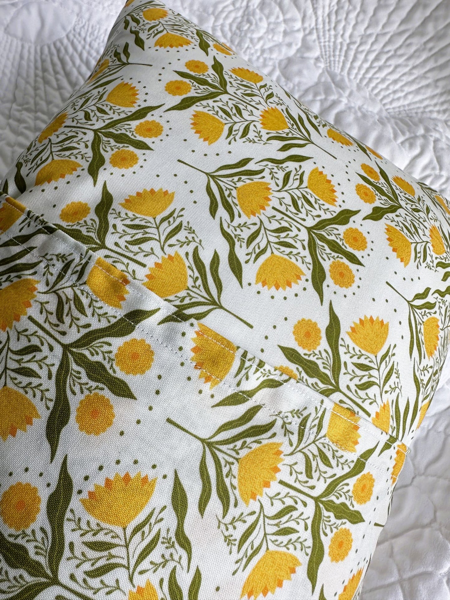 North Carolina Vintage Pennant on New Woven Floral Throw Pillow