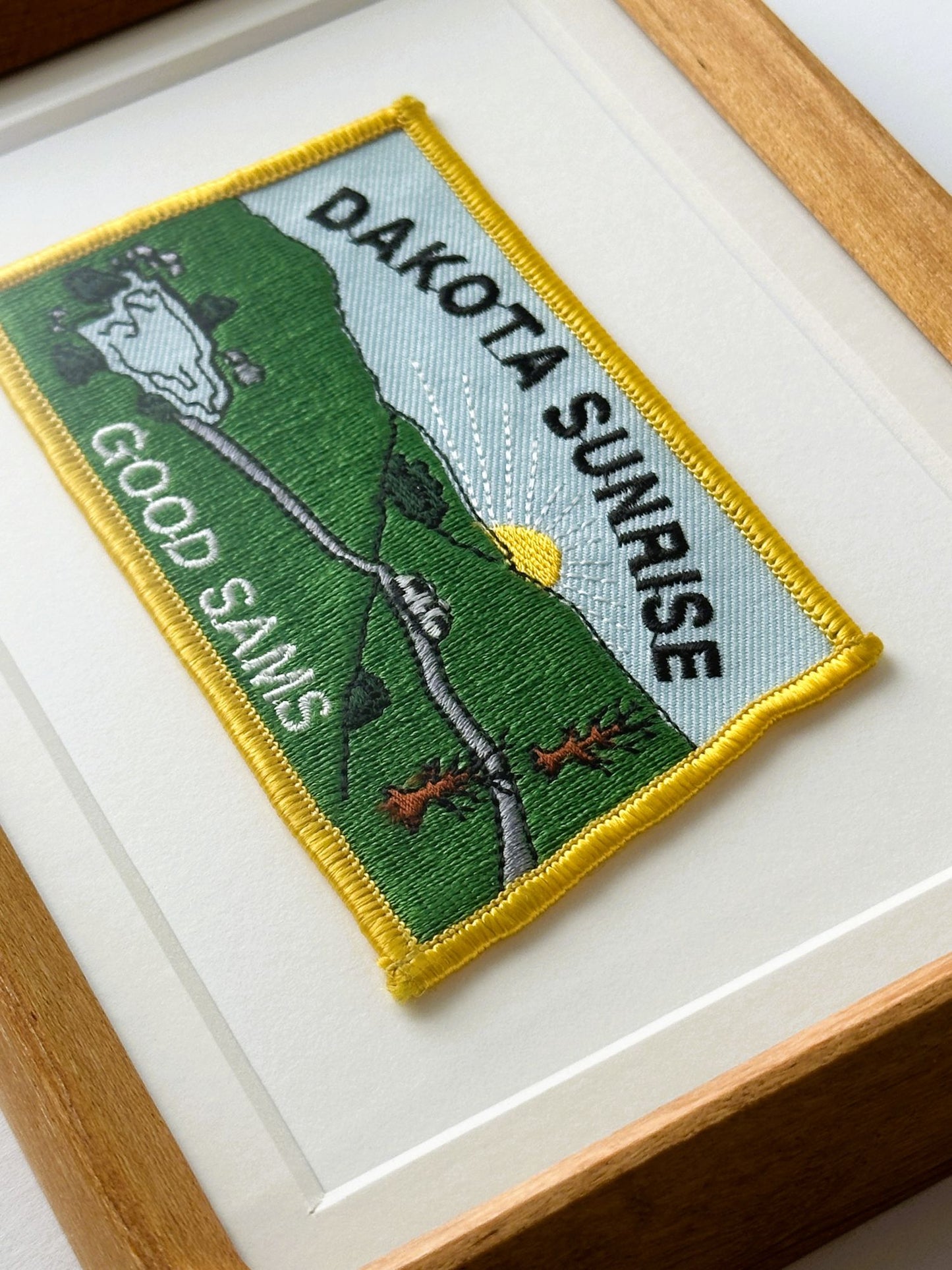 North Dakota South Dakota Sunrise Good Sam RV Camping Vintage Framed Travel Patch