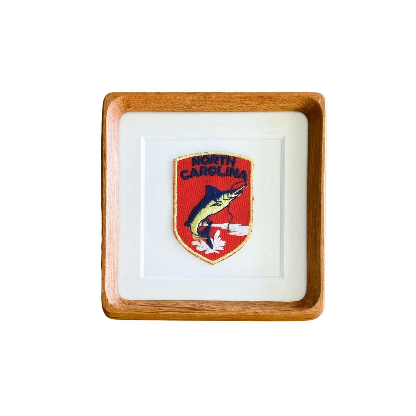 North Carolina Fish Vintage Framed Travel Patch