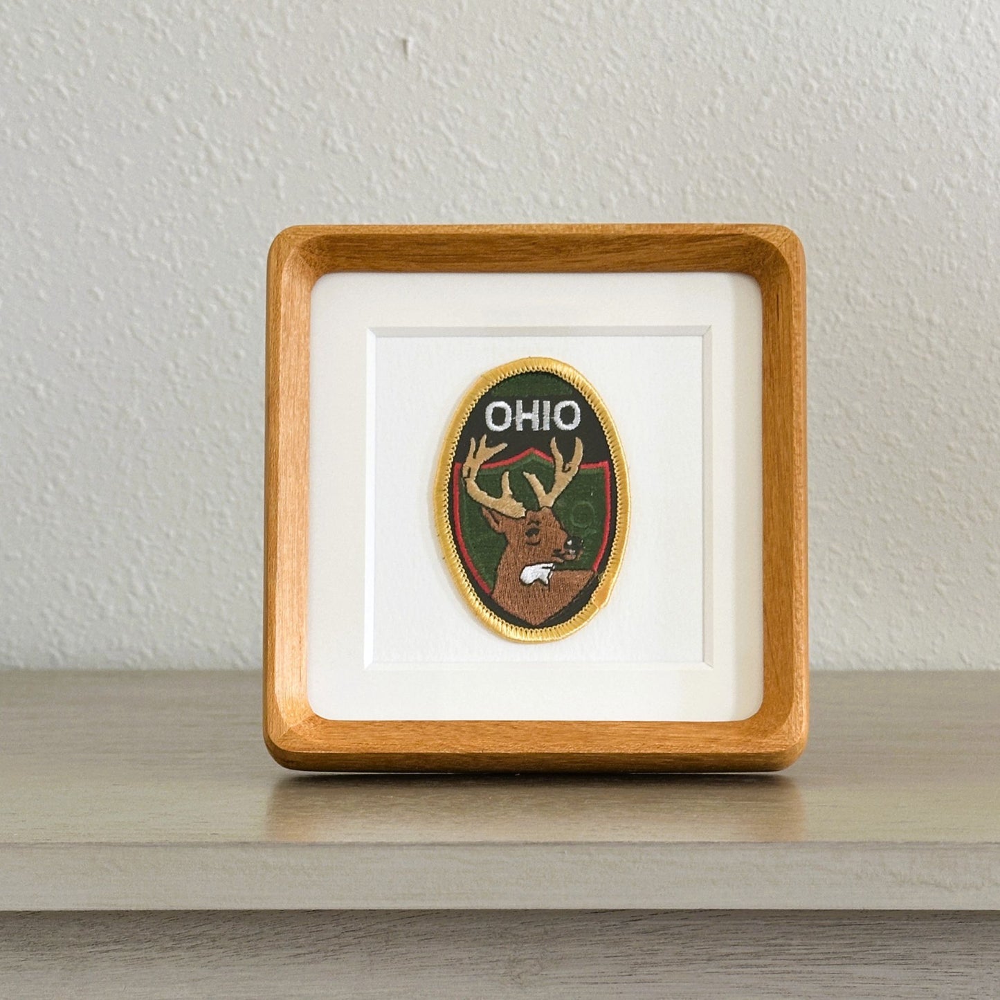 Ohio Buck Vintage Patch Wood Framed