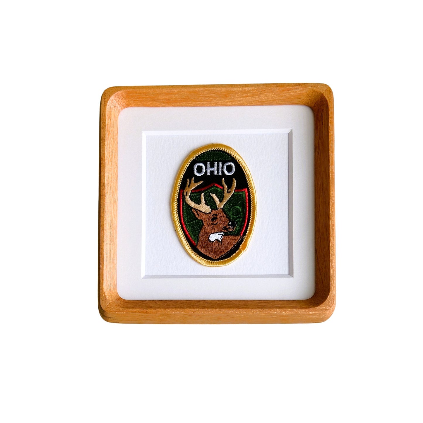 Ohio Buck Vintage Patch Wood Framed