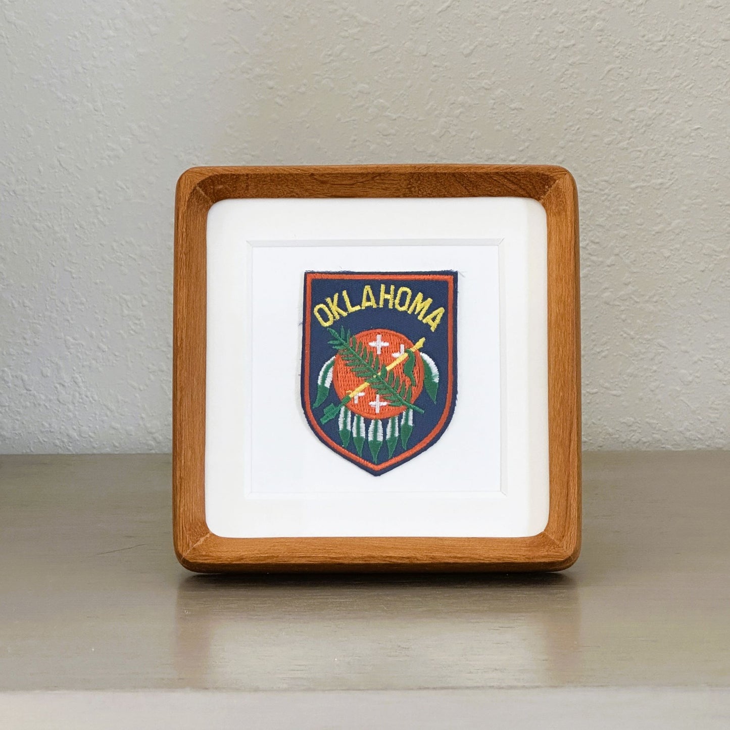 Oklahoma State Vintage Framed Travel Patch