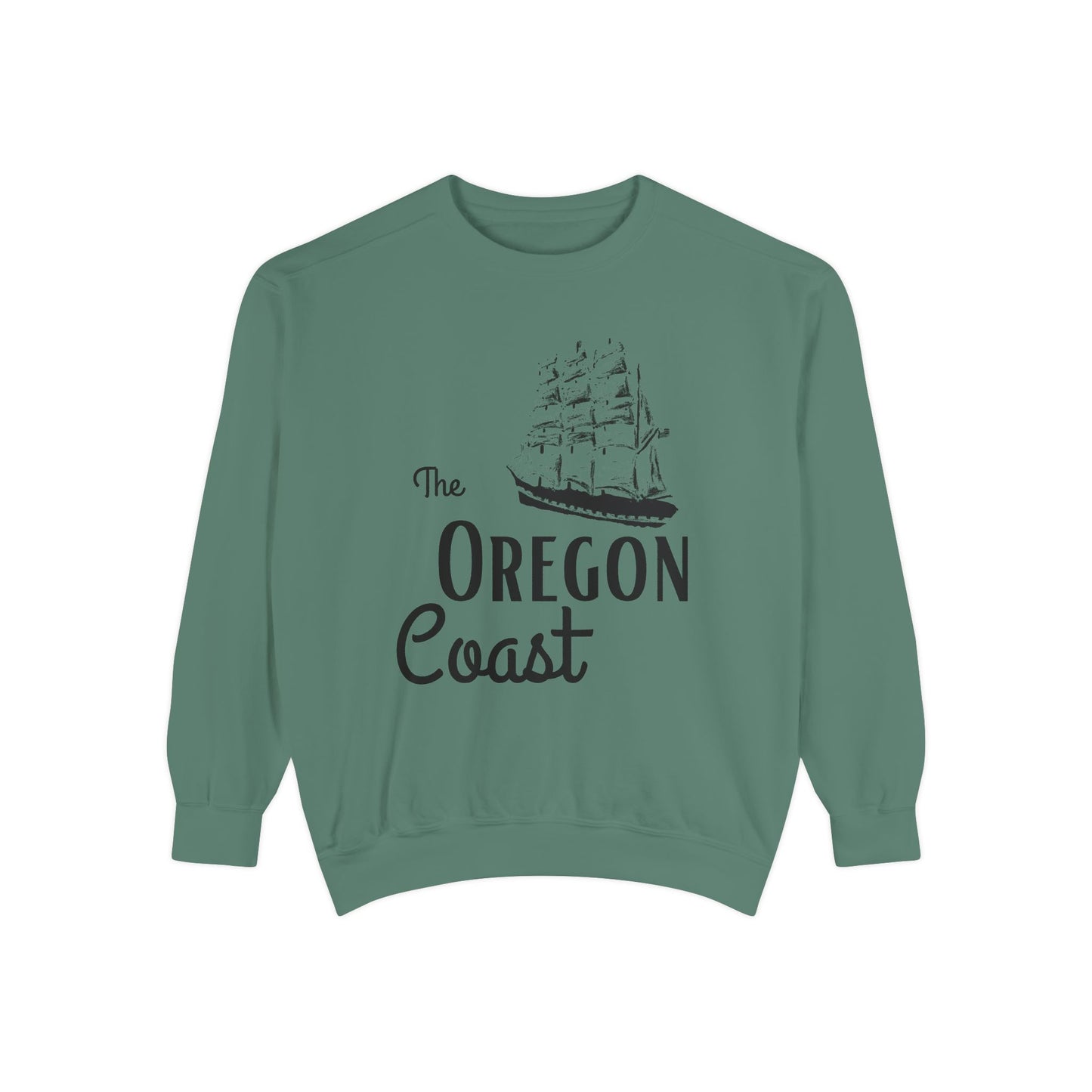 Oregon Coast Tall Ship Adult Unisex Sweatshirt in Green
