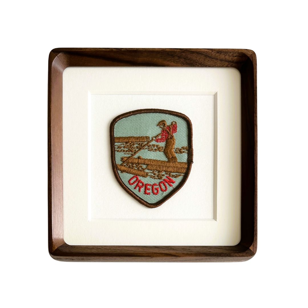 Oregon Logging Vintage Framed Travel Patch