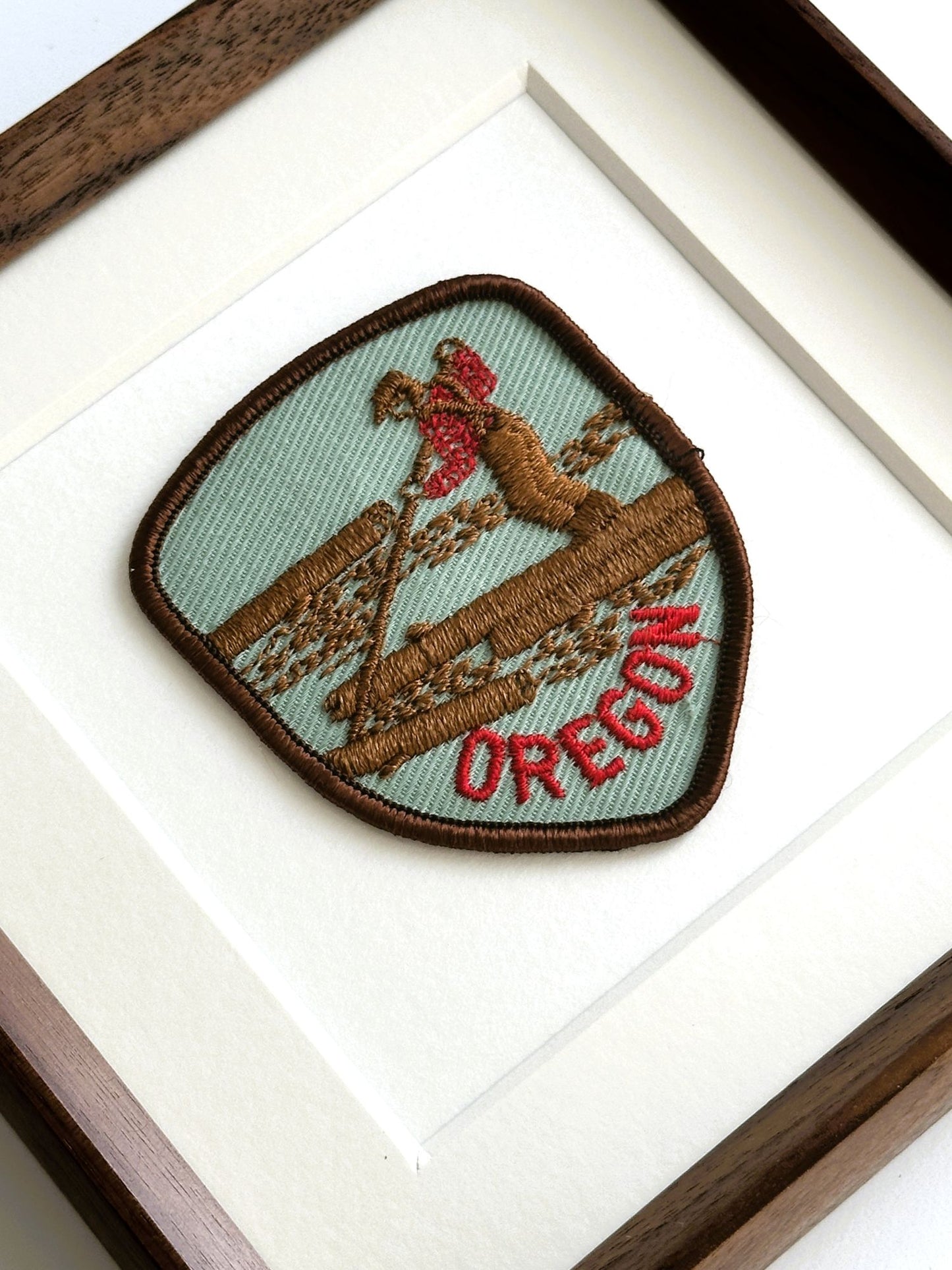 Oregon Logging Vintage Framed Travel Patch