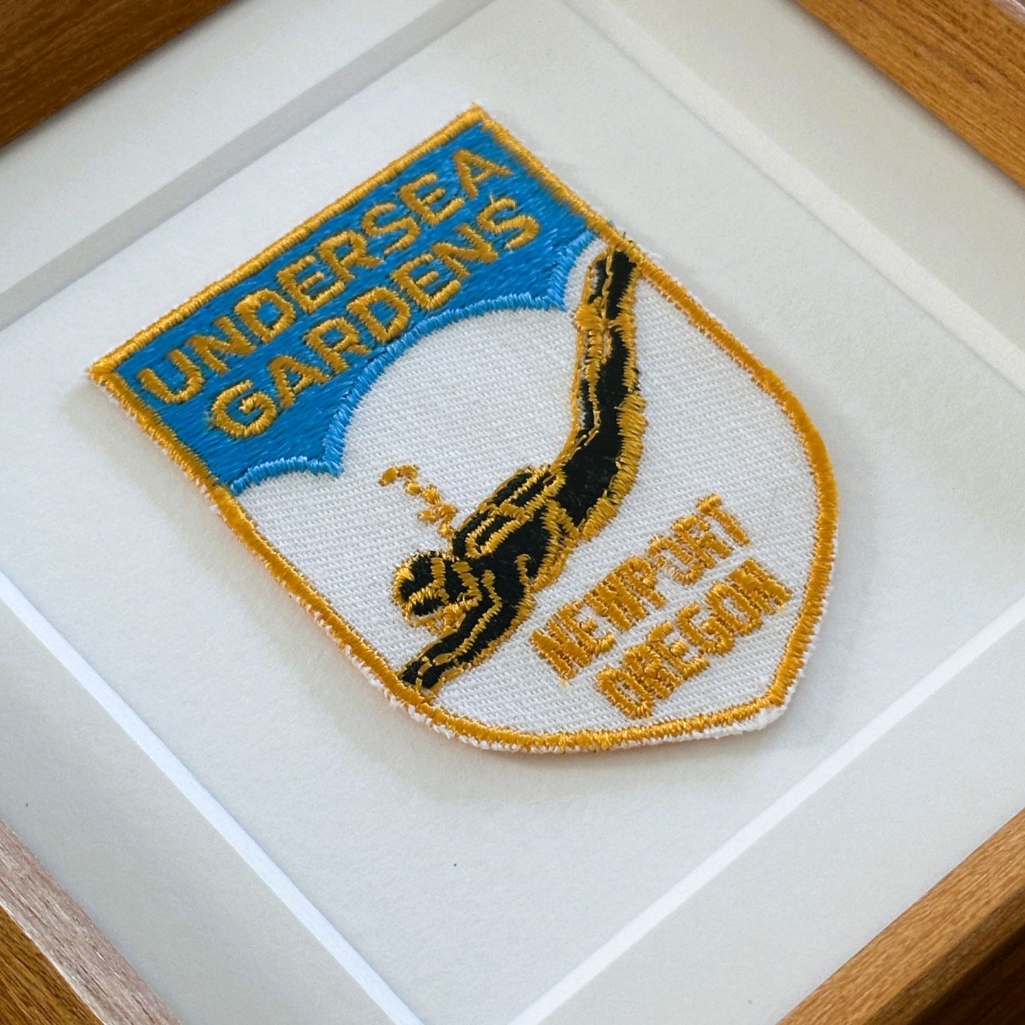 Oregon Newport Underwater Gardens Vintage Patch Wood Framed