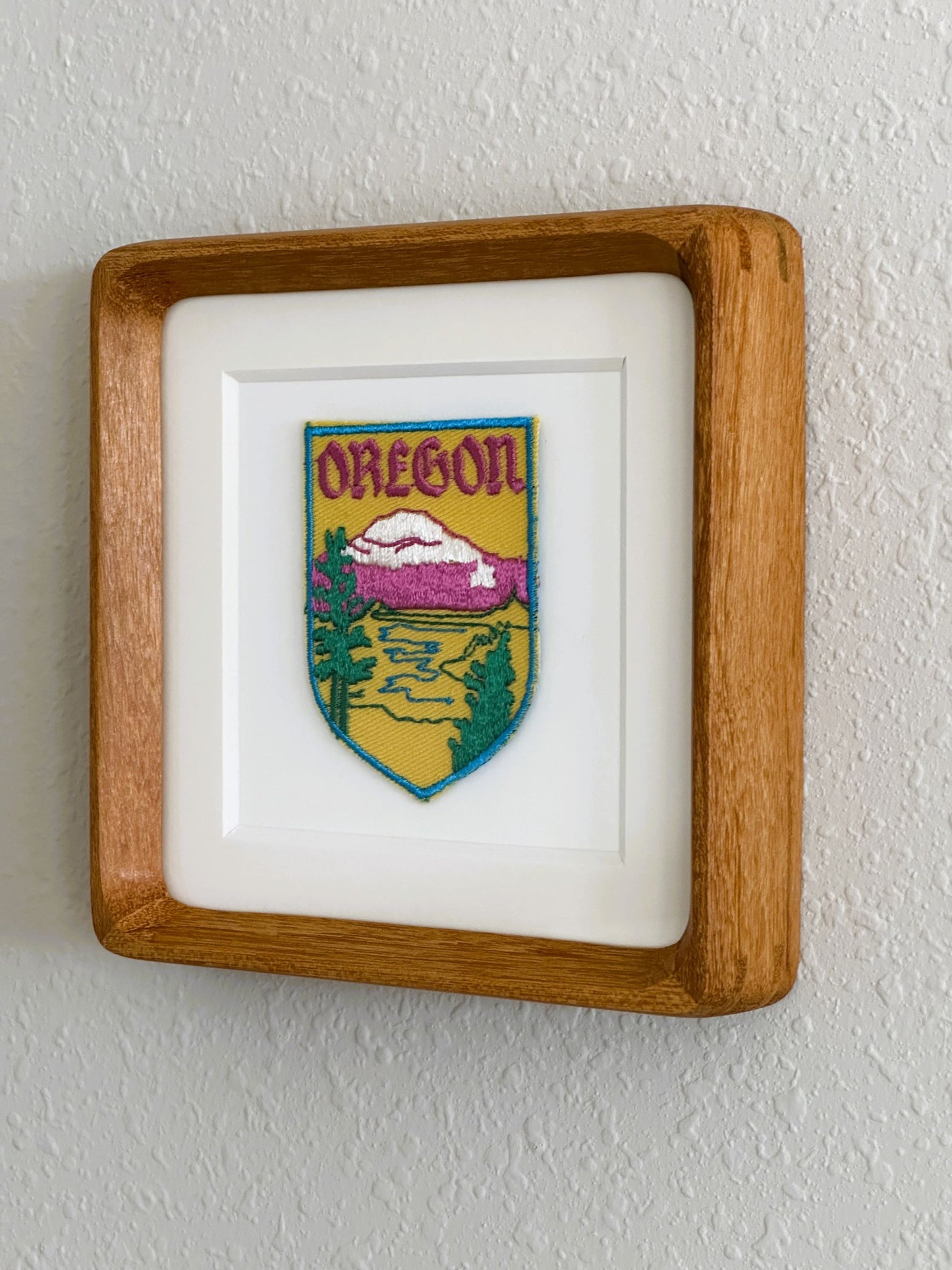 Oregon Mountains Vintage Framed Travel Patch