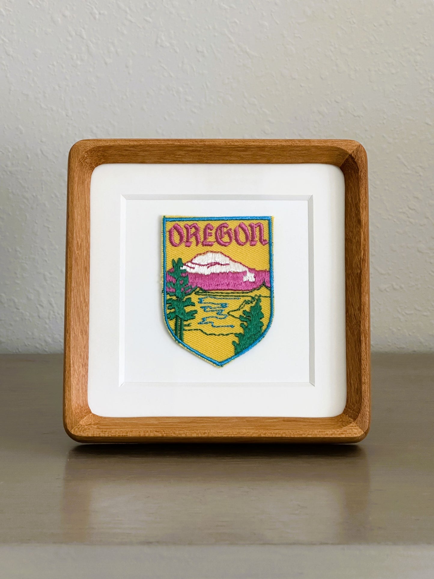 Oregon Mountains Vintage Framed Travel Patch