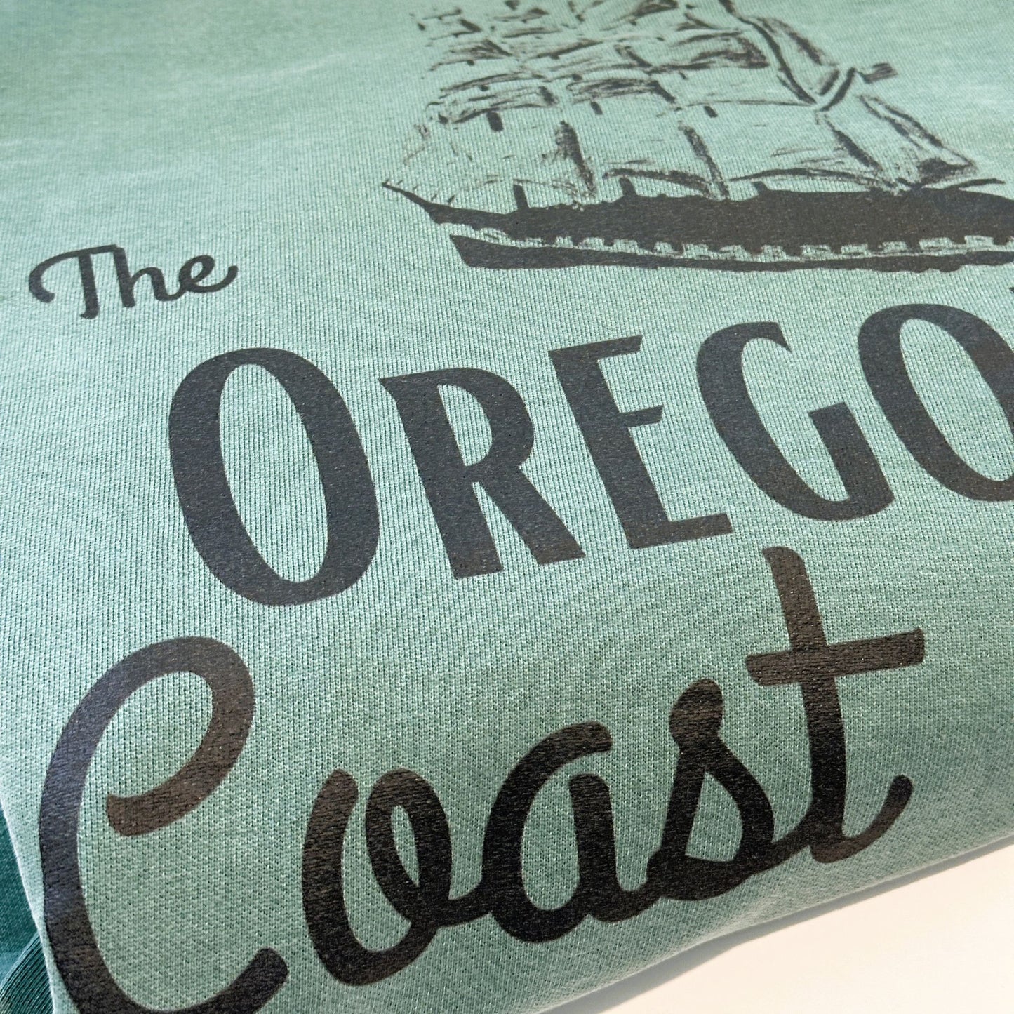 Oregon Coast Tall Ship Adult Unisex Sweatshirt in Green