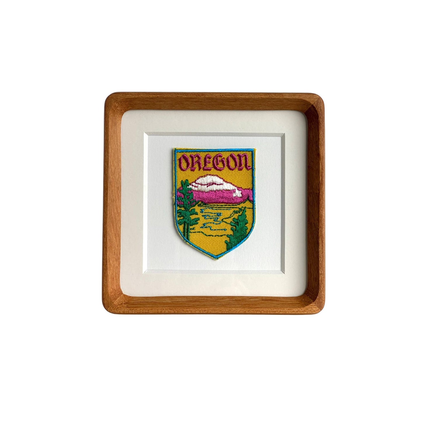 Oregon Mountains Vintage Framed Travel Patch
