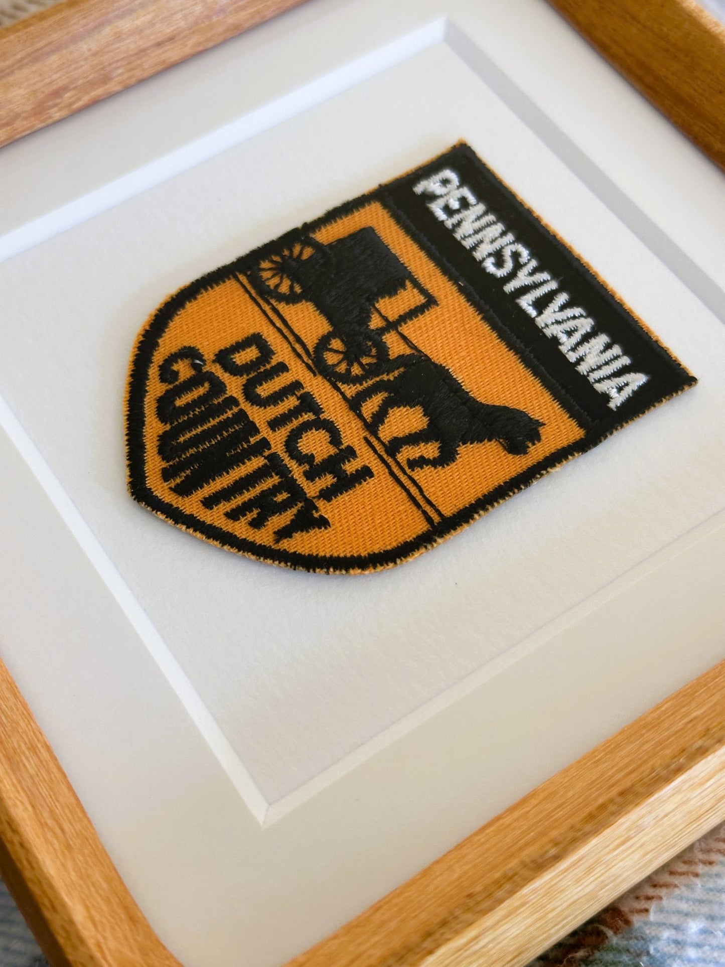 Pennsylvania Dutch Country Vintage Framed Travel Patch