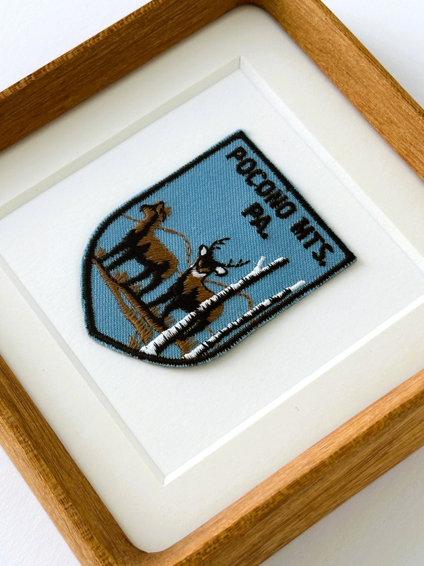 Pennsylvania Pocono Mountains Vintage Patch Wood Framed