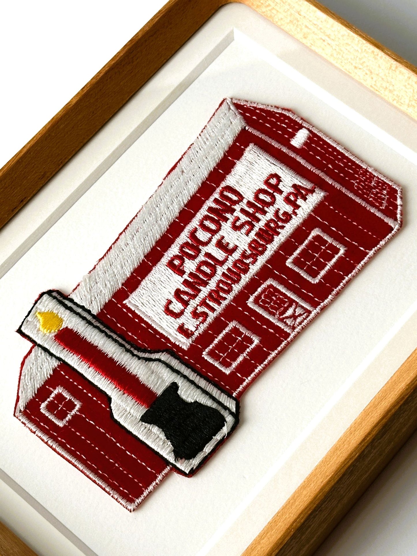Pennsylvania Pocono Candle Shop Stroudsburg Vintage Framed Travel Patch