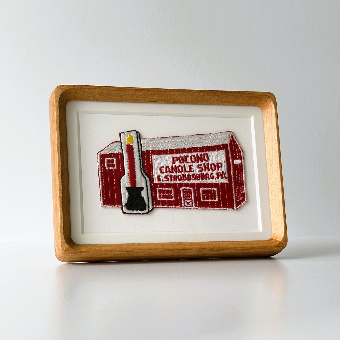Pennsylvania Pocono Candle Shop Stroudsburg Vintage Framed Travel Patch