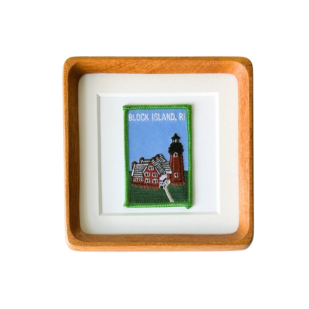 Rhode Island Block Island Lighthouse Framed Vintage Travel Patch