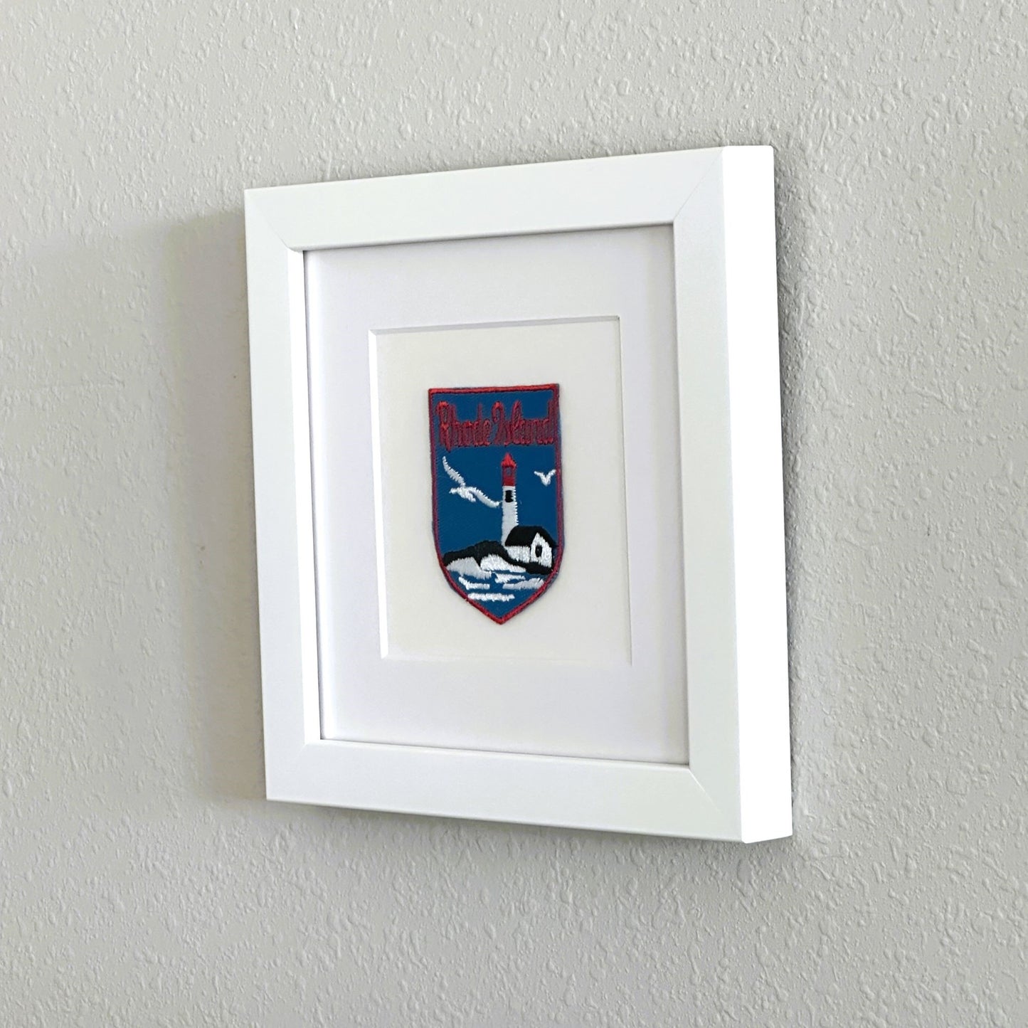 Rhode Island Lighthouse Framed Vintage Travel Patch