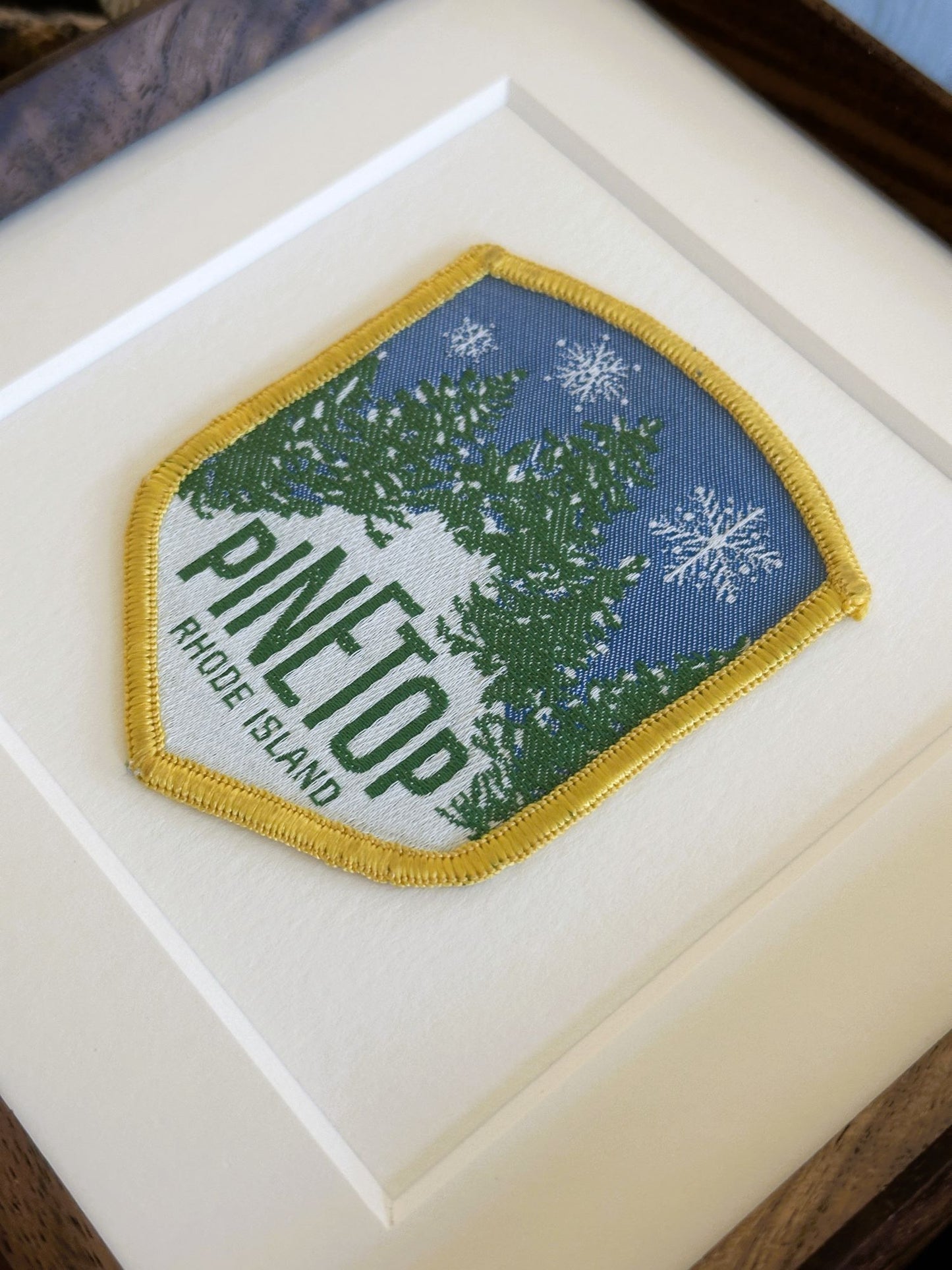 Rhode Island Pinetop Framed Vintage Travel Patch